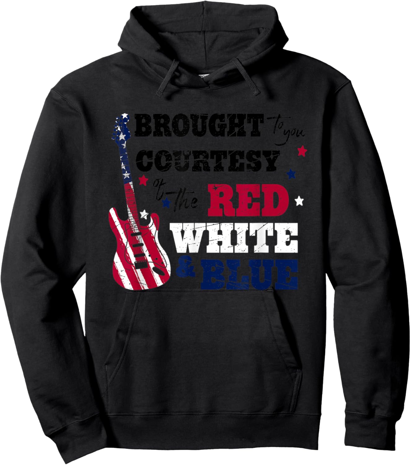 Courtesy Of The Red White And Blue, Western Country Music Hoodie - Hoodie | Black