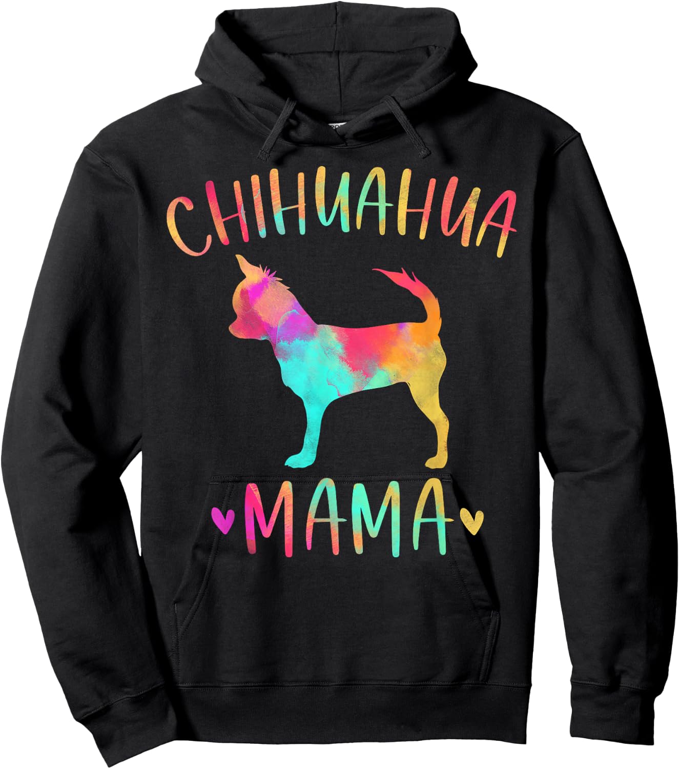 Chihuahua Mama Colorful Chi-Chi Gifts Dog Mom Small Hoodie - Hoodie | Black