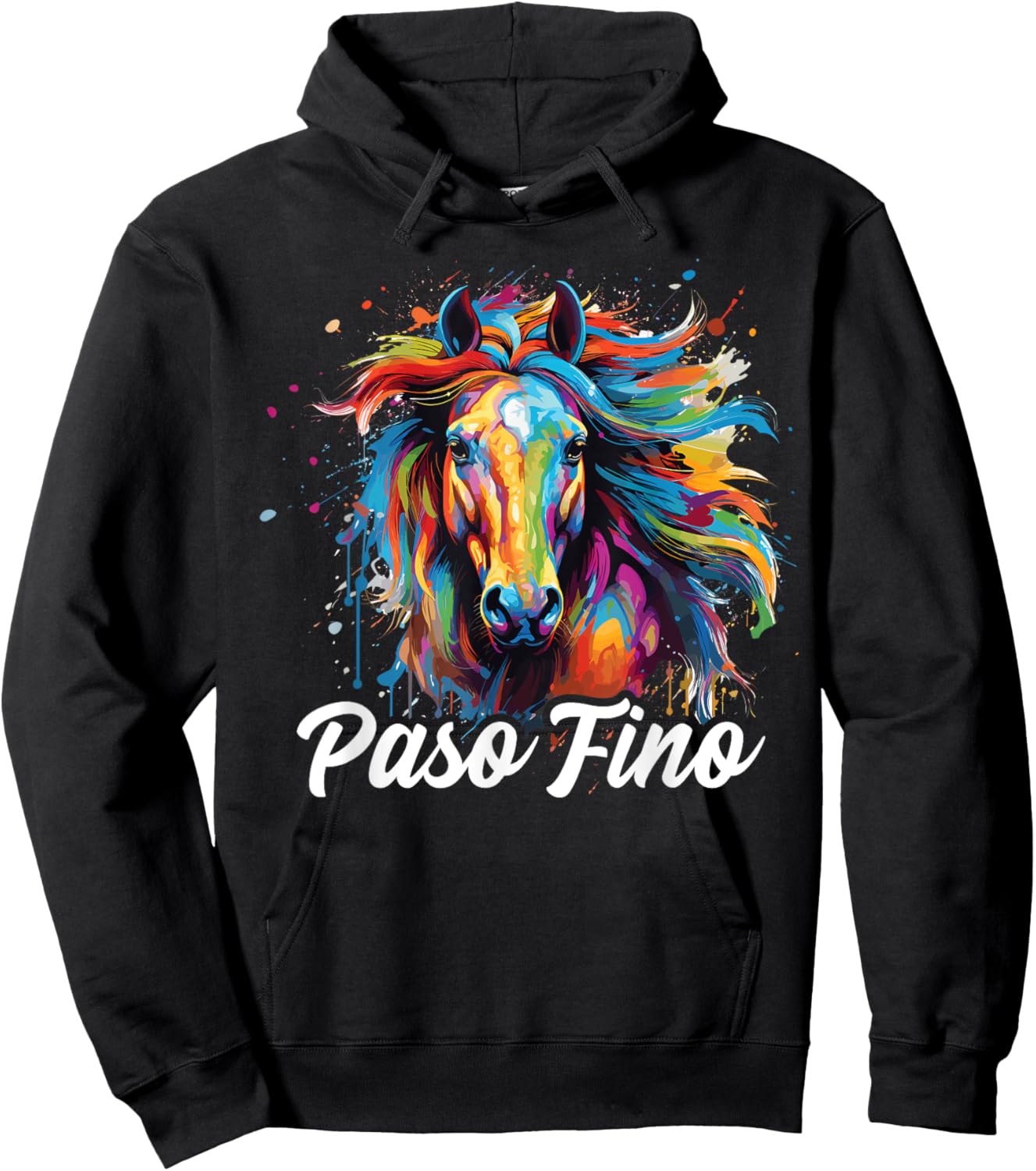 Paso Fino Horse Paint Splatter, Paso Fino Horse Hoodie - Hoodie | Black