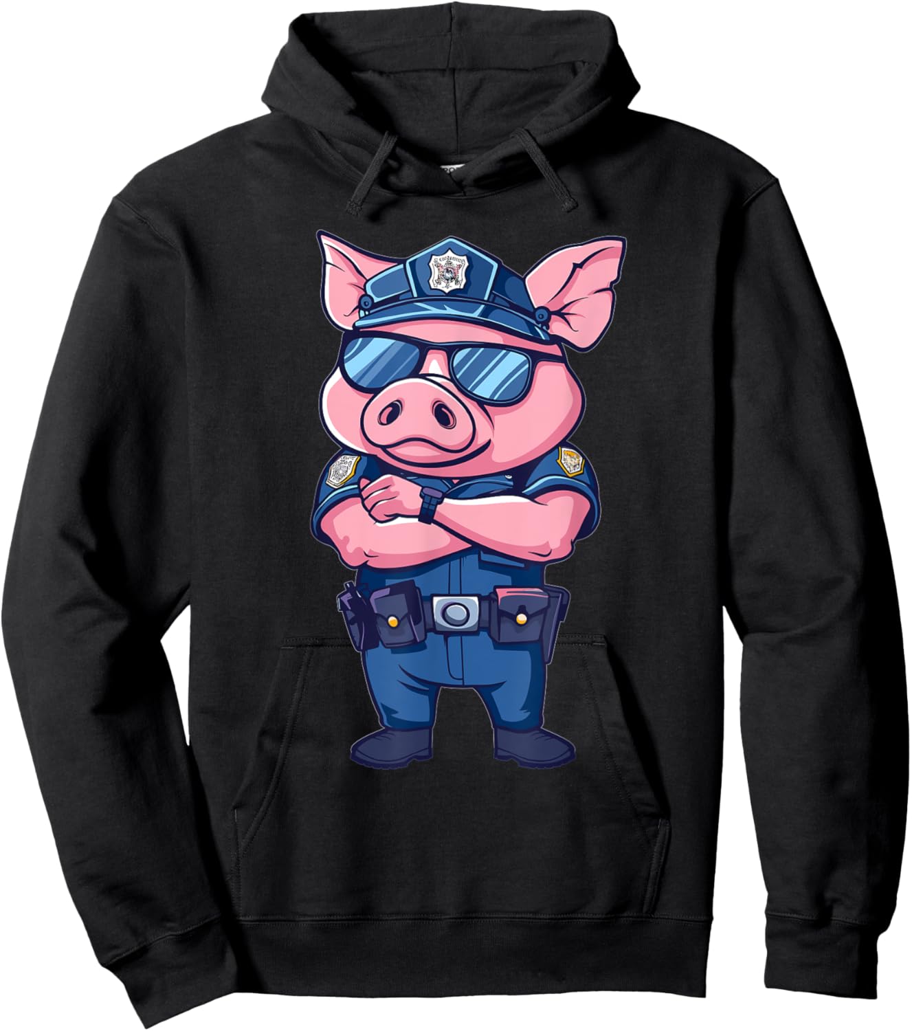 Kids Police Pig Hoodie - Hoodie | Black
