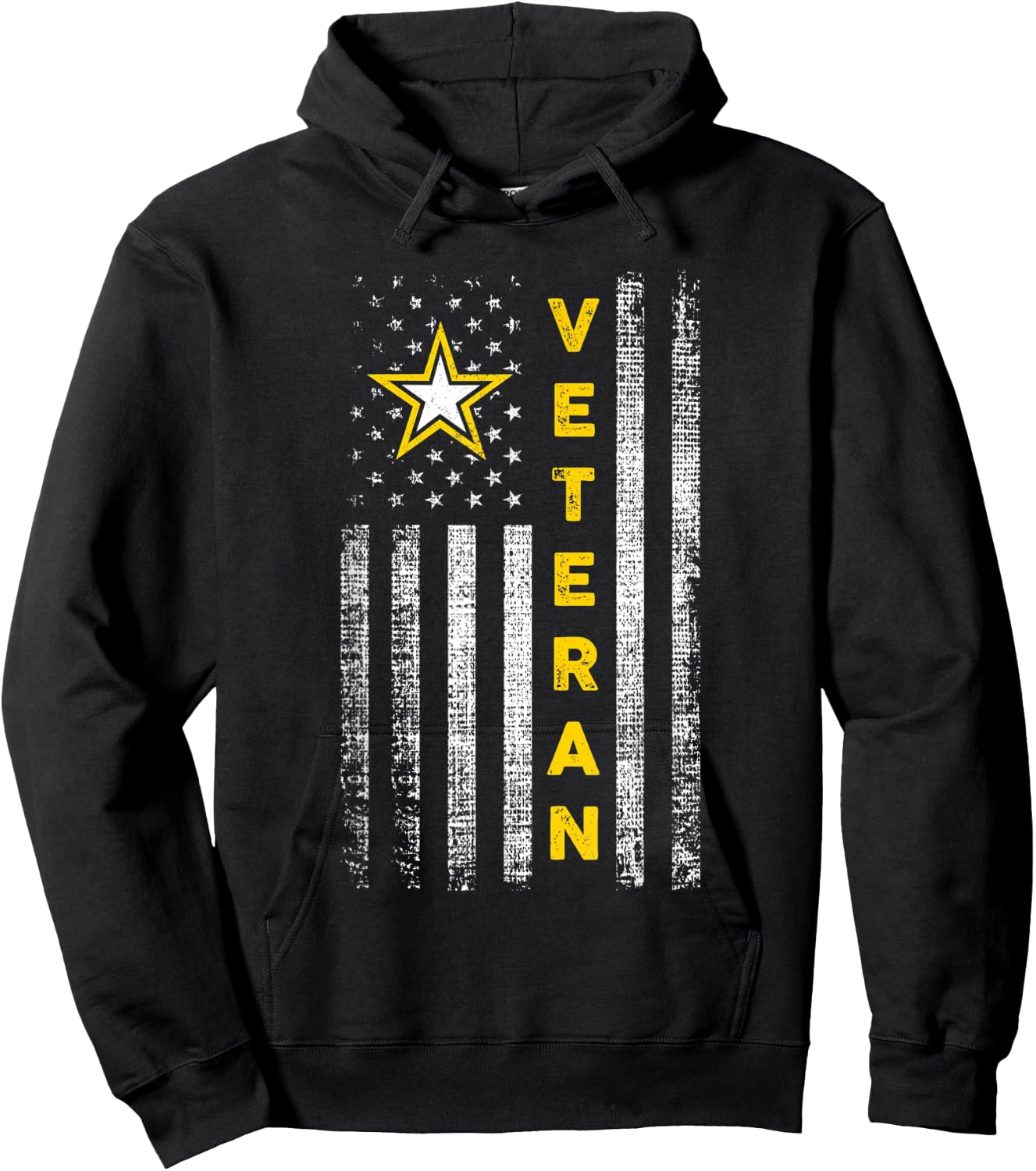 Army Veteran RTees Black -Adults Classic Fit Modern Short Sleeve Small Hoodie - Hoodie | Black