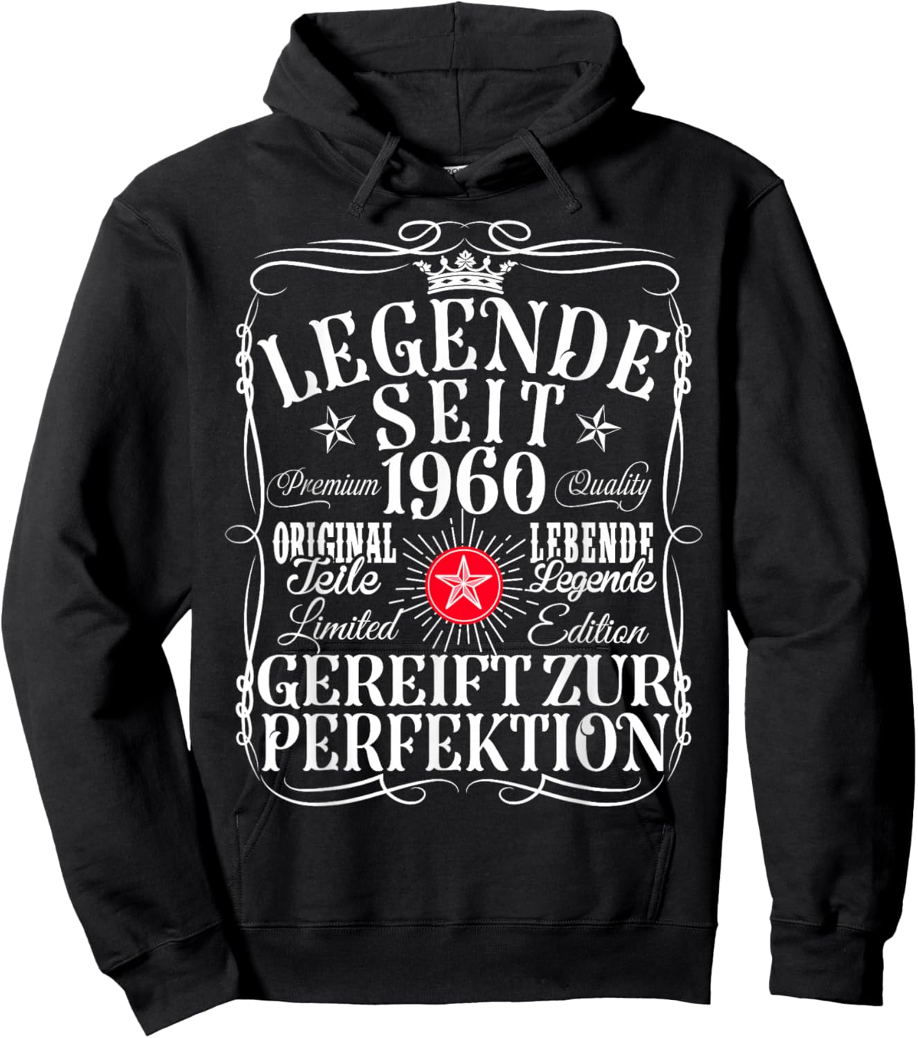 66. Geburtstag Mann Frau 66 Jahre 1960 Deko Lustig Geschenk Hoodie - Hoodie | Black
