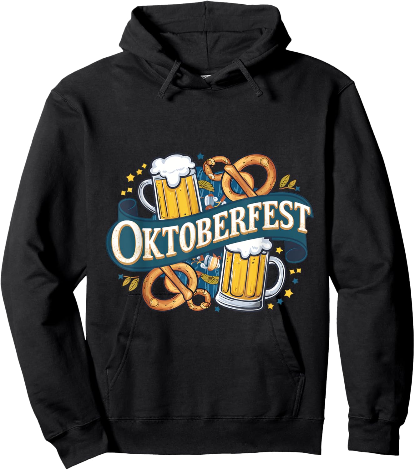 German Bavarian Oktoberfest Beer and Pretzel Party Art Hoodie - Hoodie | Black