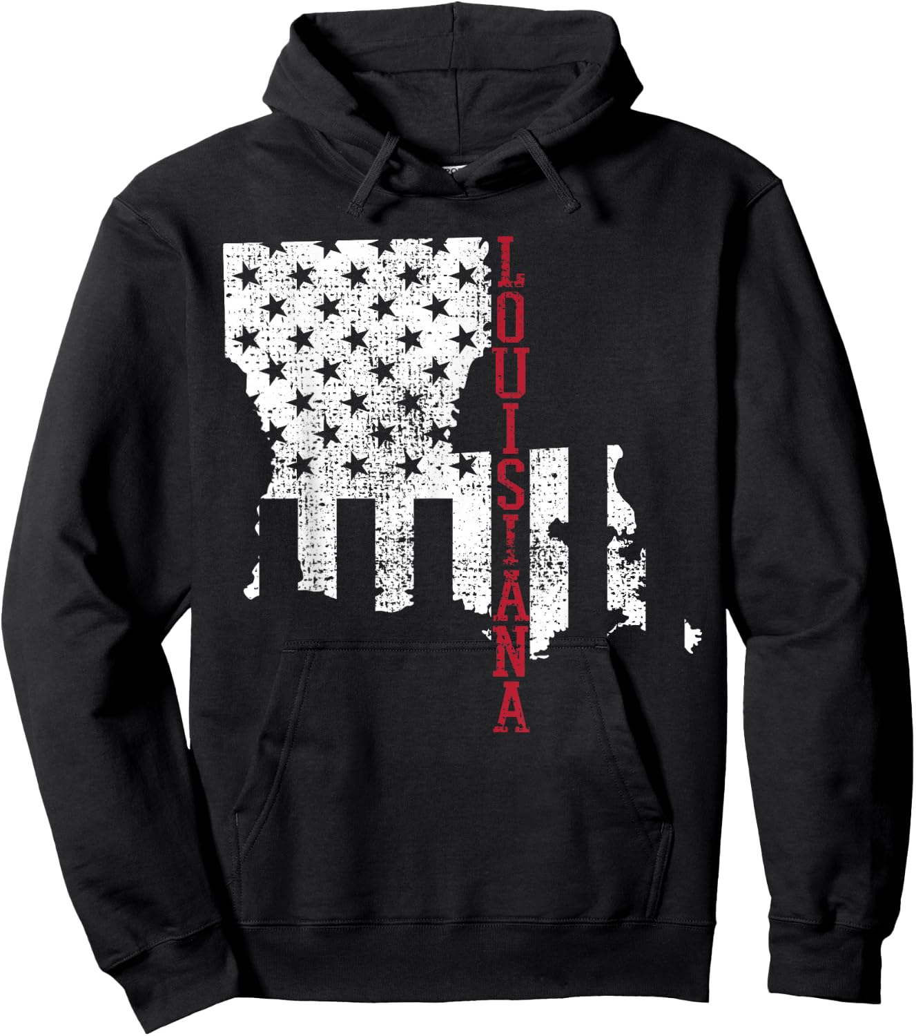 Louisiana Vintage Retro USA Flag America Merica 4th Of July Women Kids Men Hoodie - Hoodie | Black