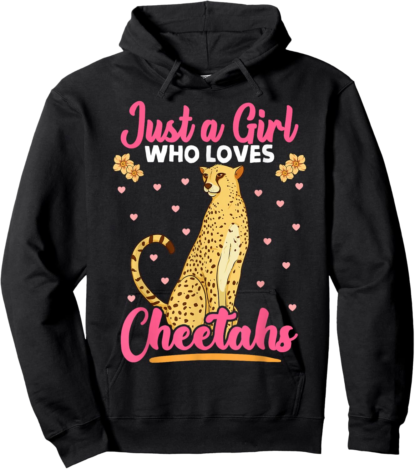 Just A Girl Who Loves Cheetahs African Savanna Zookeeper Hoodie - Hoodie | Black