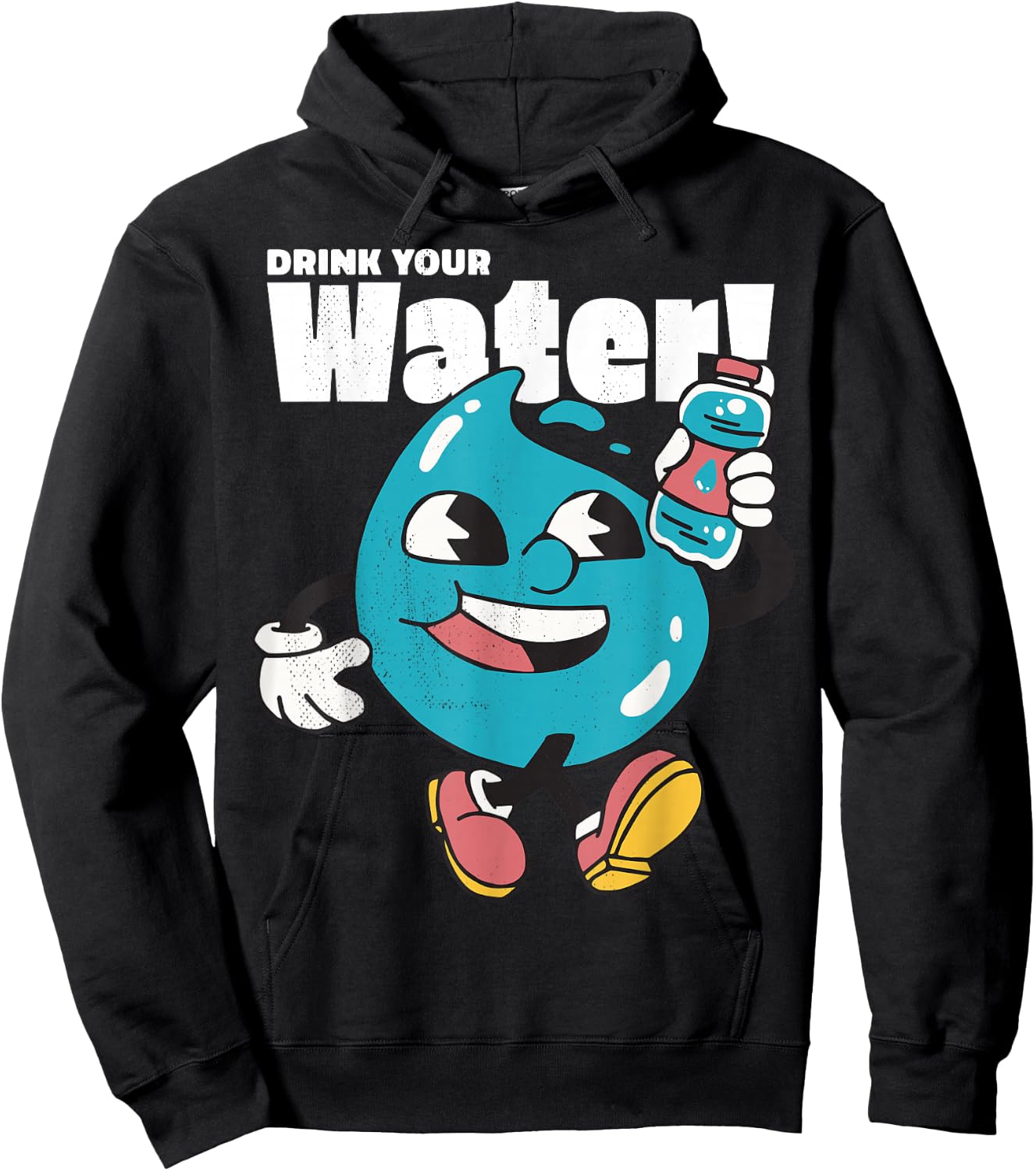 Water drops. Drink your water. Avoid dehydration. Hoodie - Hoodie | Black