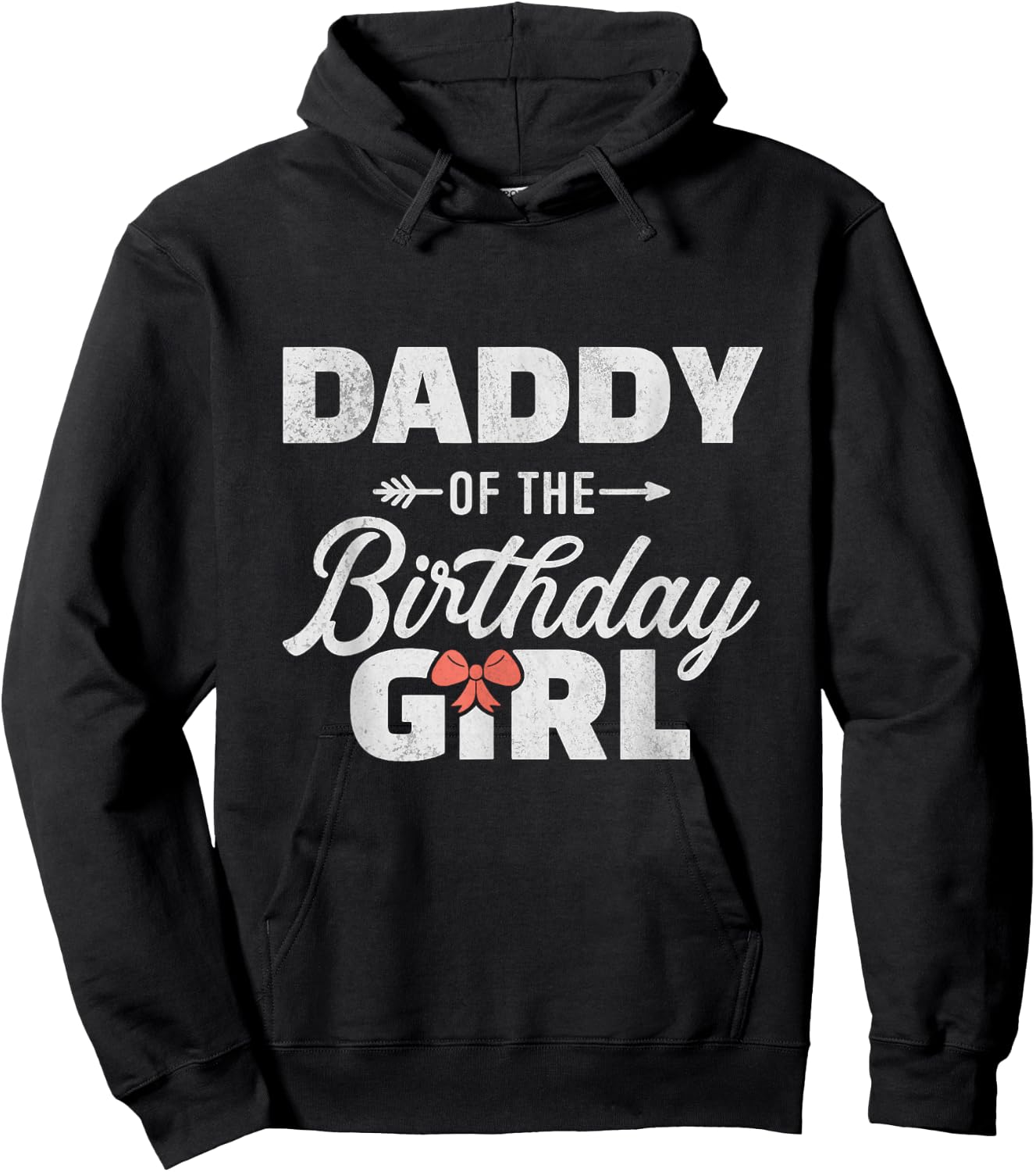 Daddy of The Birthday Girl Cute Pink Bow Family Matching Hoodie - Hoodie | Black