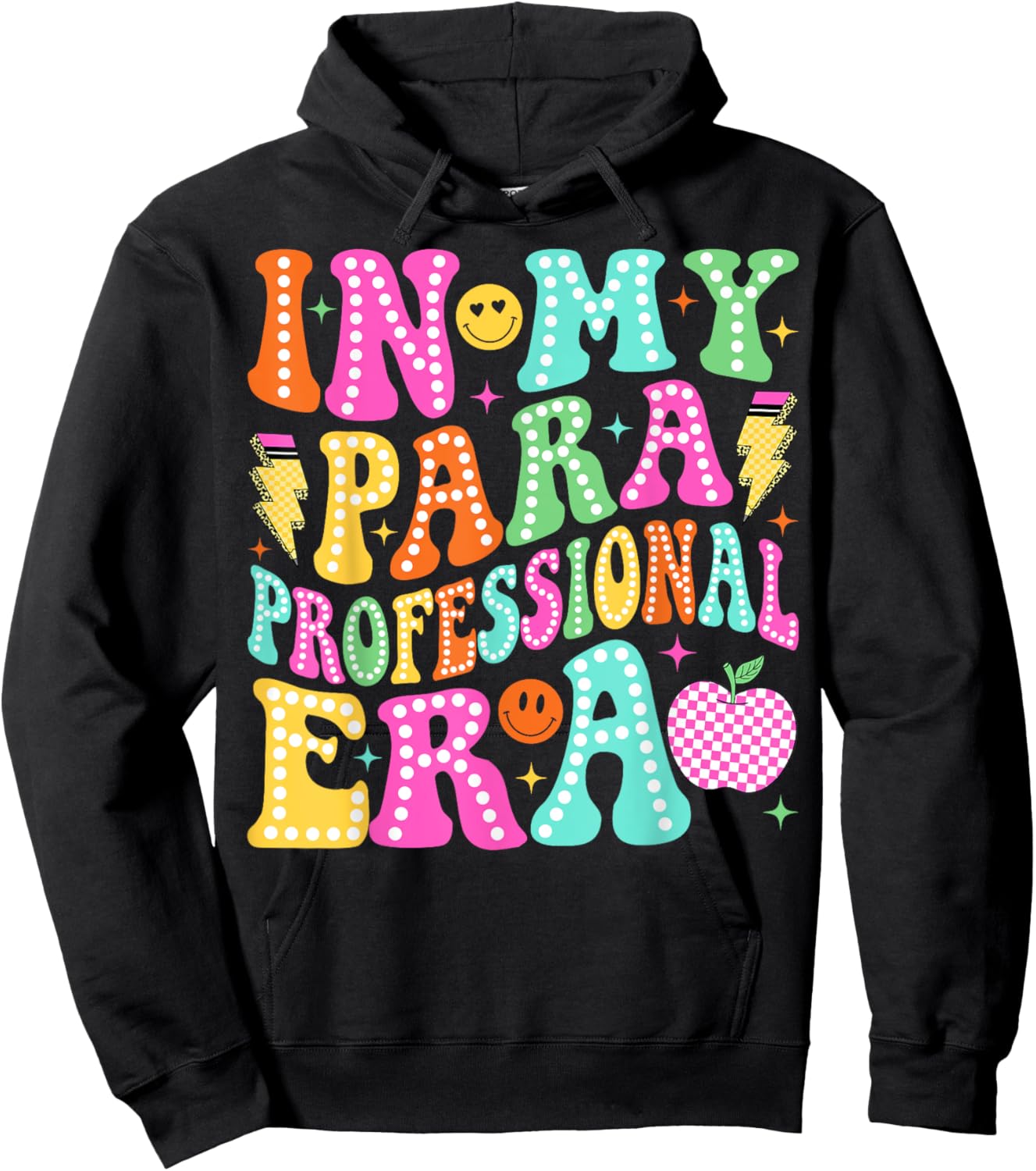 Groovy In My Paraprofessional Era Back To School Para Hoodie - Hoodie | Black
