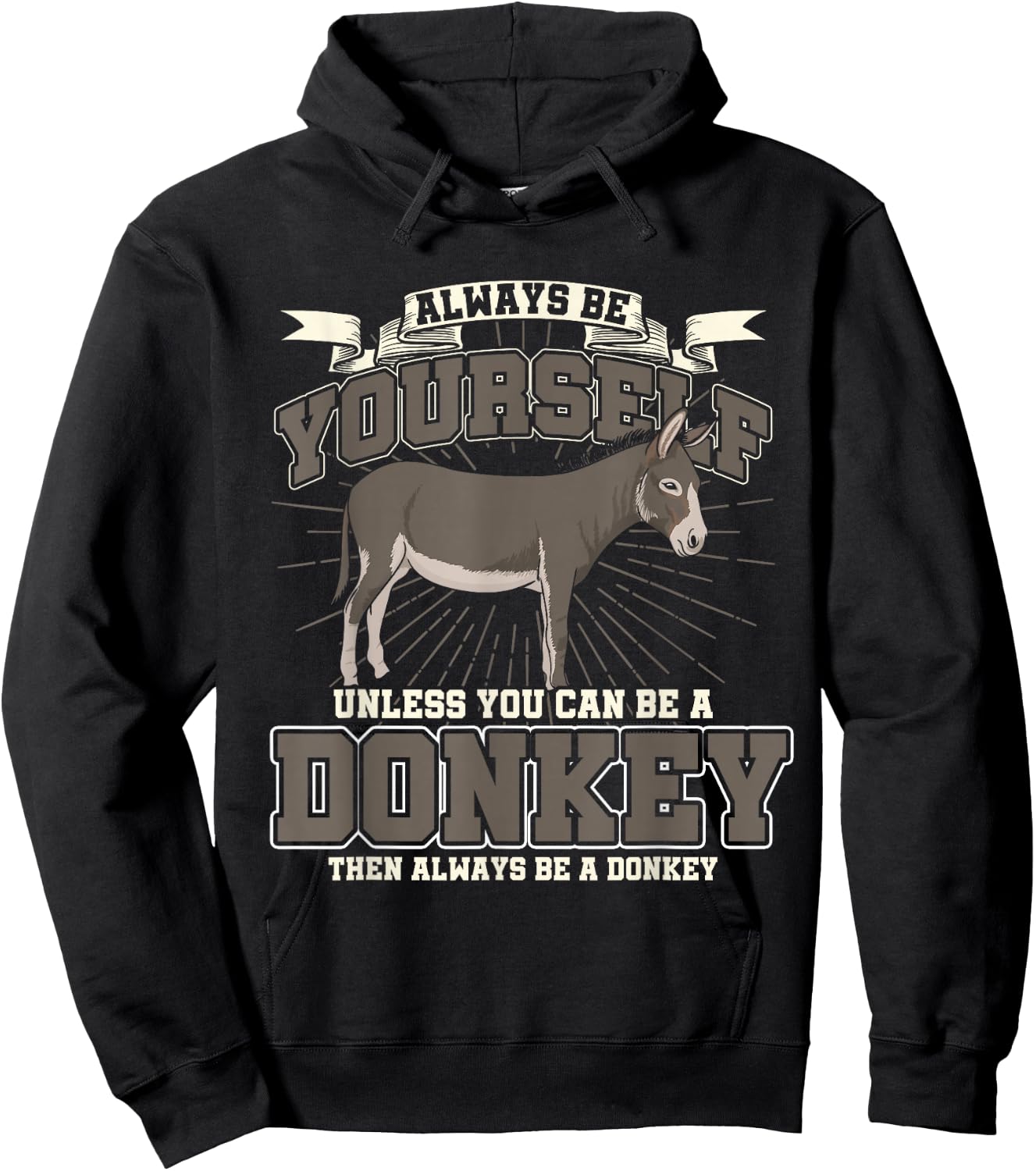 Funny Gift Farmers Farm Animals Donkey Hoodie - Hoodie | Black