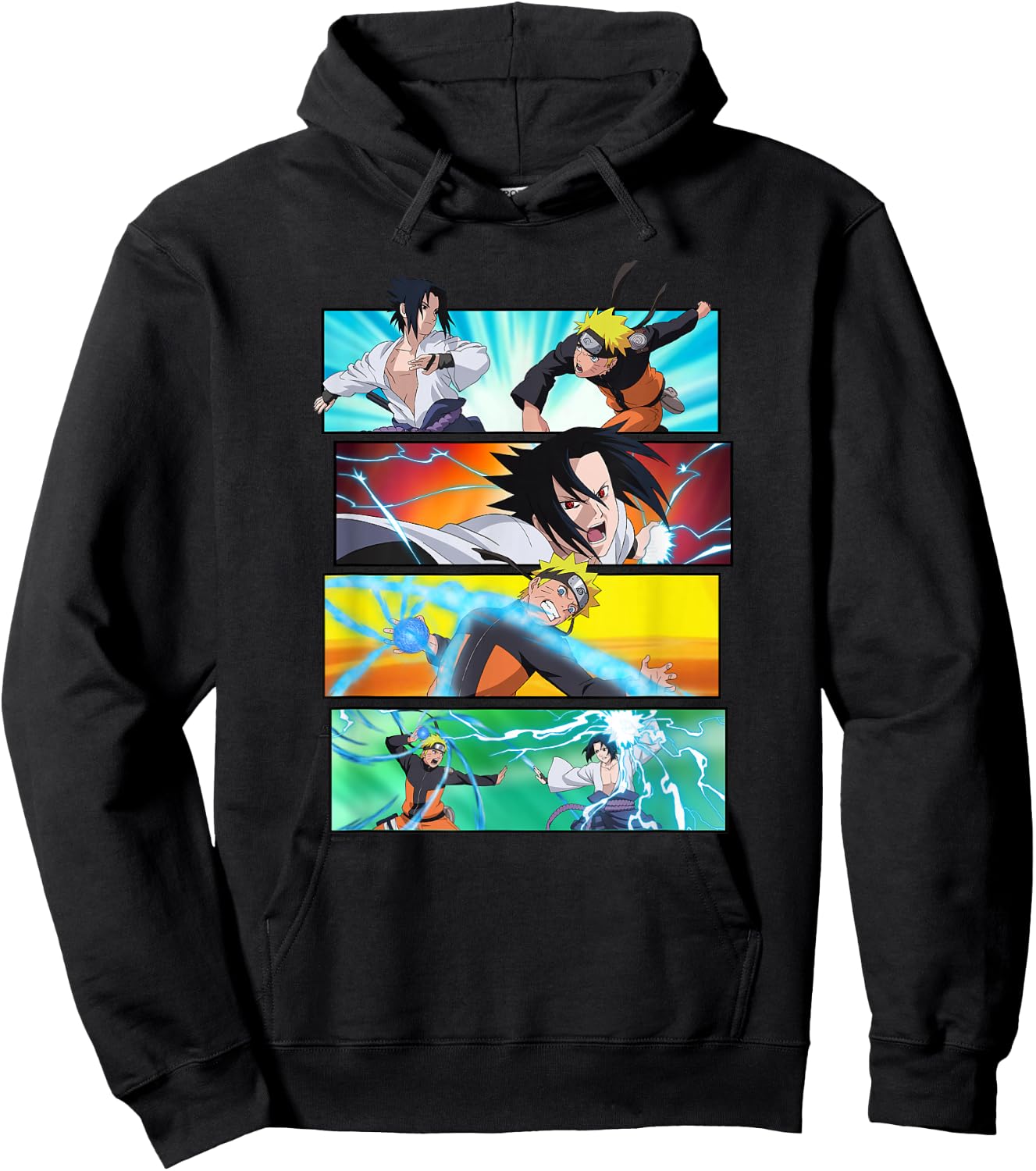 Naruto Shippuden Naruto vs Sasuke Hoodie - Hoodie | Black