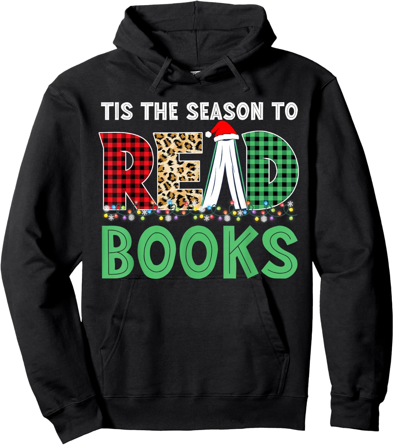 Tis the Season to Read Book Christmas Lover Holiday Reading Hoodie - Hoodie | Black