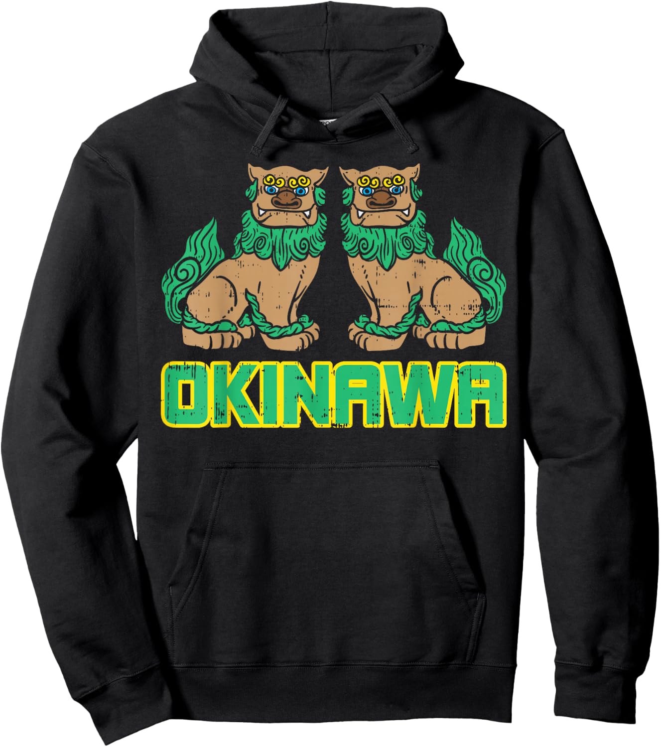 Okinawa Guardian Lion Shisa Japan Japanese Martial Arts Gift Hoodie - Hoodie | Black