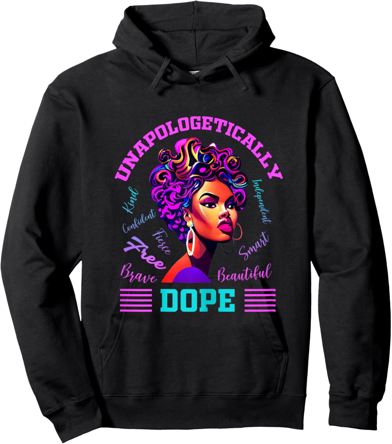 Unapologetically Dope Afro Woman African Art Black History Hoodie - Hoodie | Black