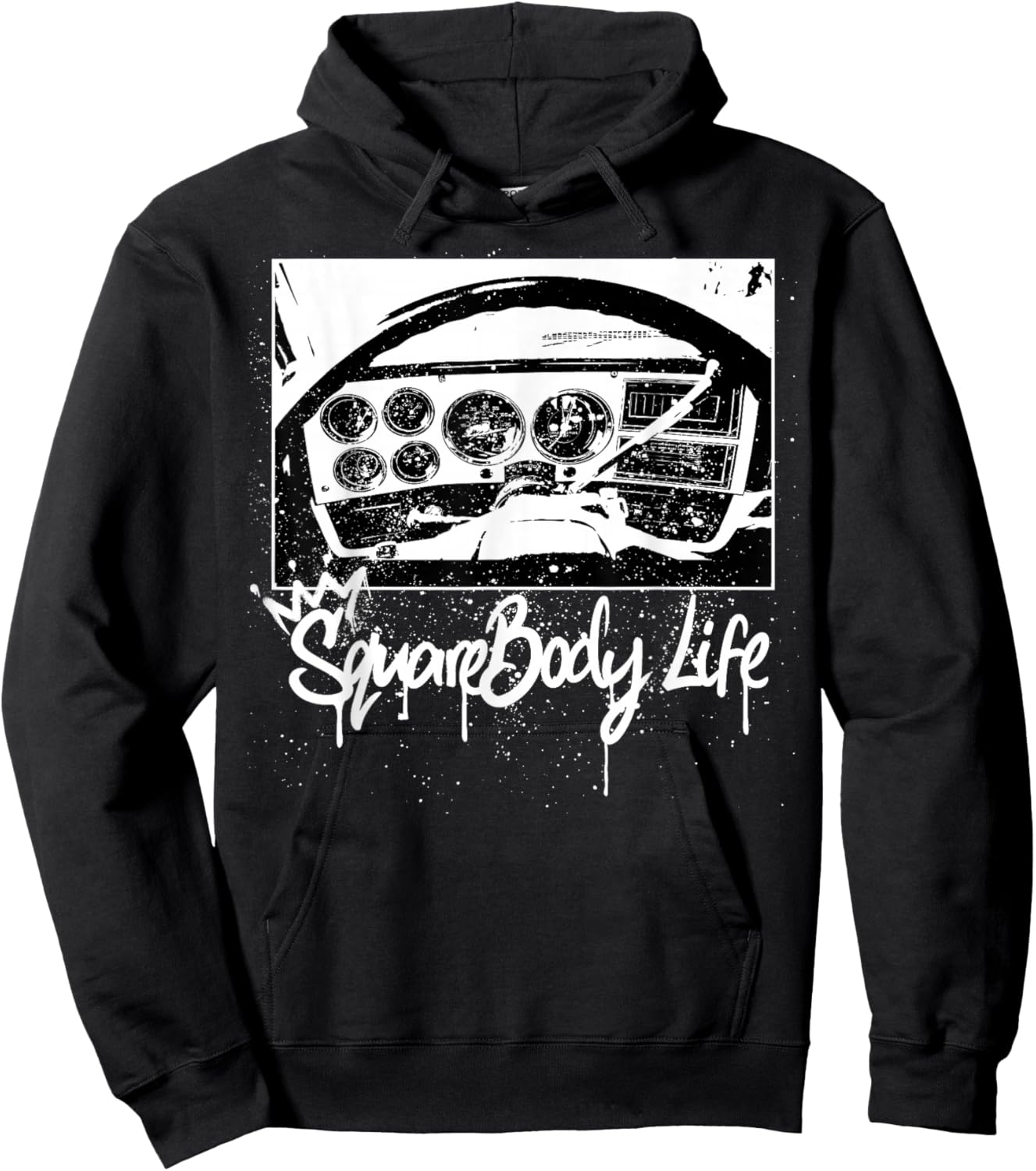 Squarebody Life C10 Classic truck Squarebody Nation Hoodie - Hoodie | Black