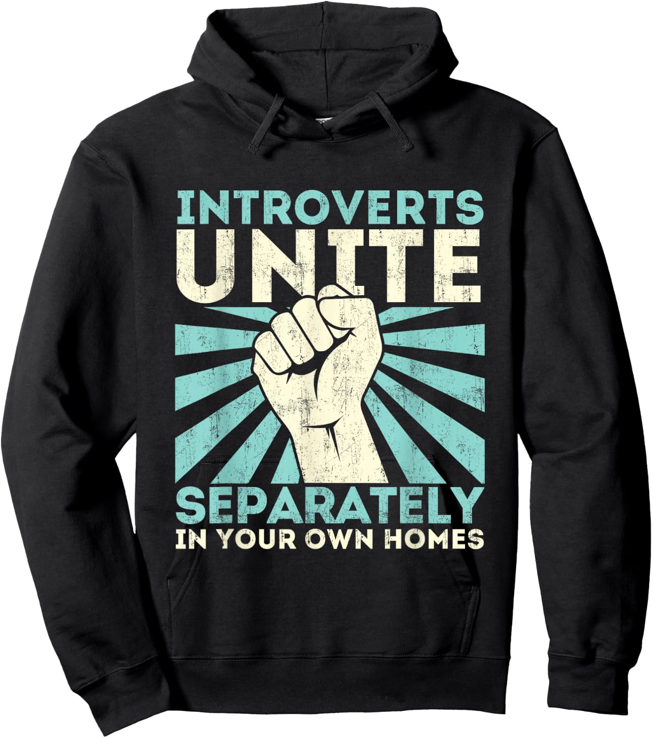 Introverts Unite Separately - Funny Introverted Antisocial Hoodie - Hoodie | Black