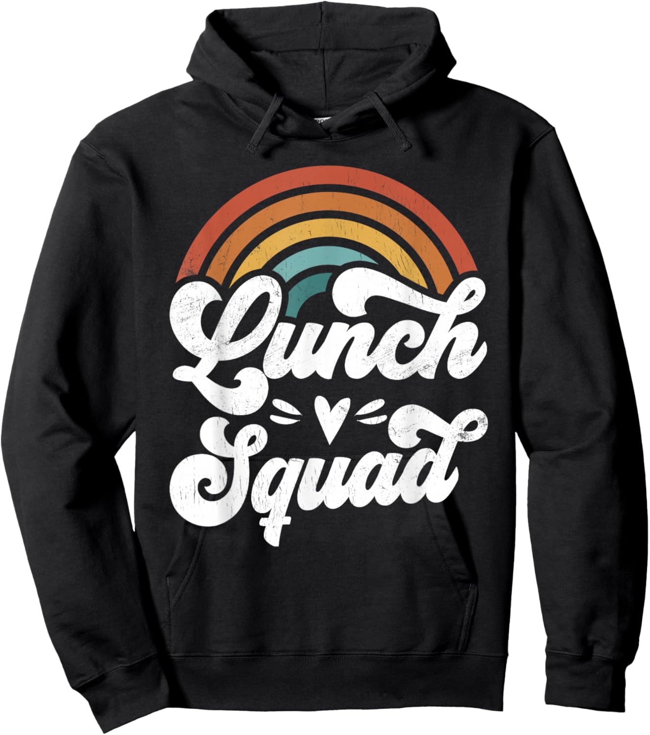 Cafeteria Manager Retro Groovy Rainbow Matching Lunch Worker Hoodie - Hoodie | Black