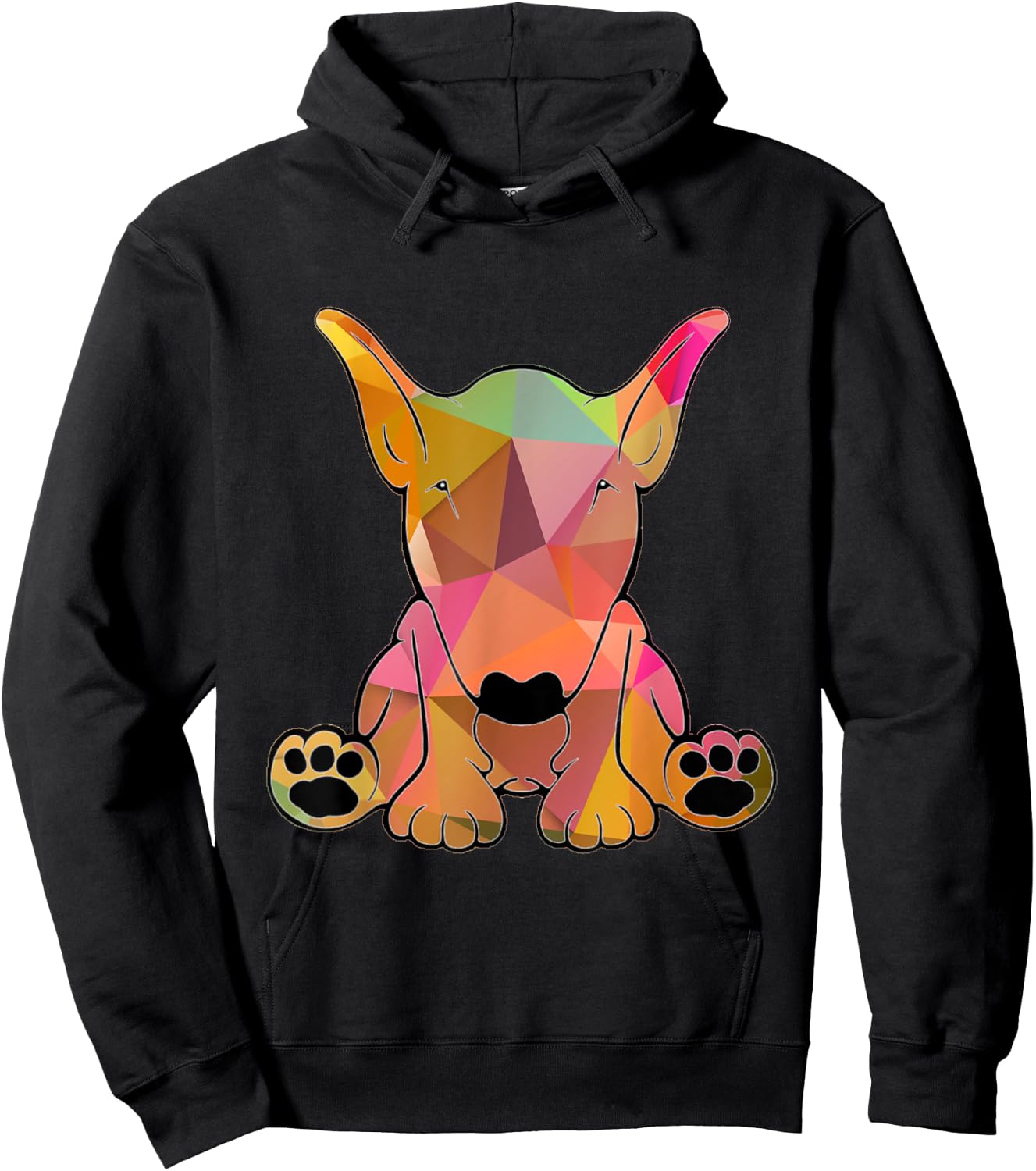 English Bull Terrier Dog with Geometric Pattern Hoodie - Hoodie | Black
