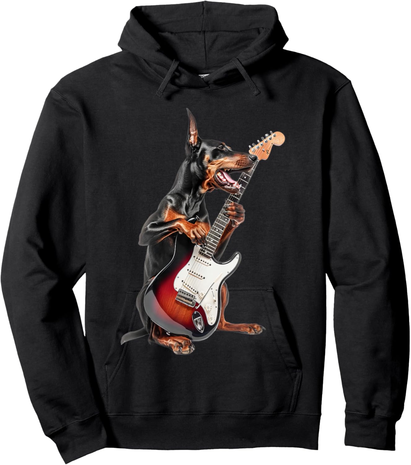 Doberman Pinscher Guitar Hoodie - Hoodie | Black