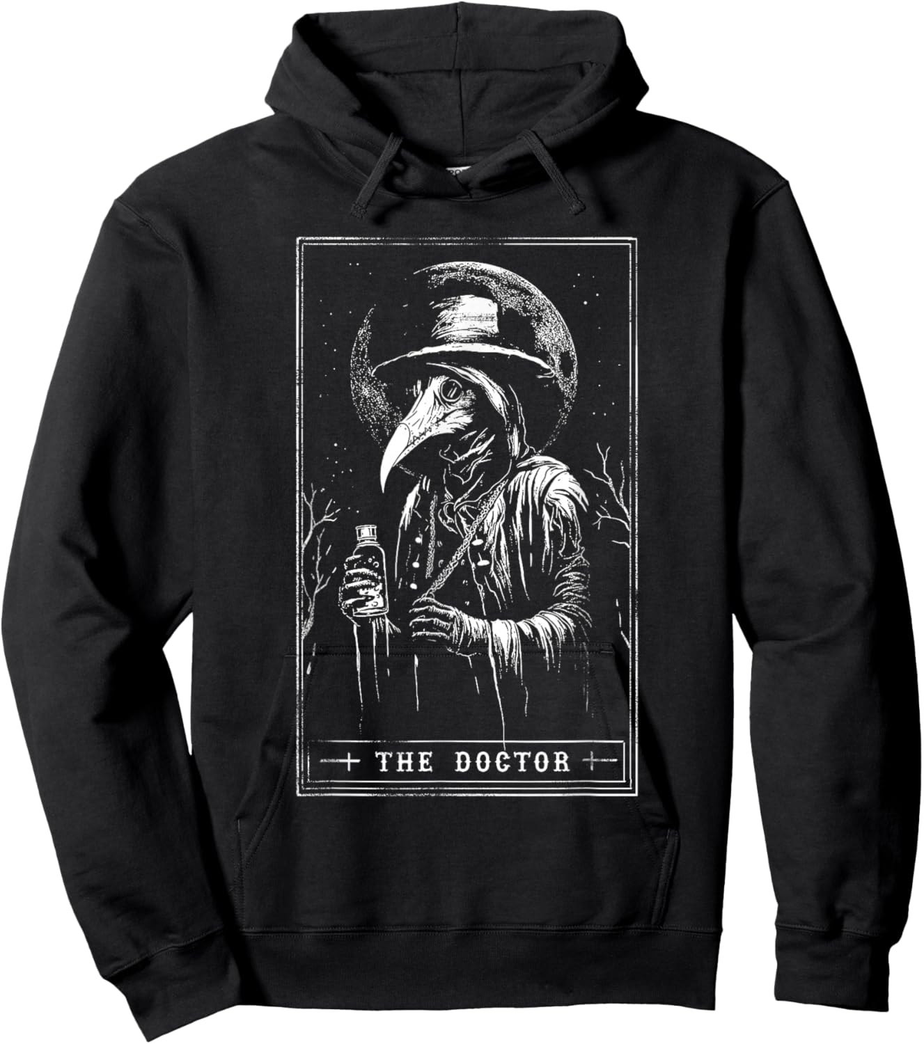 Plague Doctor Tarot Card Shirt Horror Death Occult Satanic Hoodie - Hoodie | Black