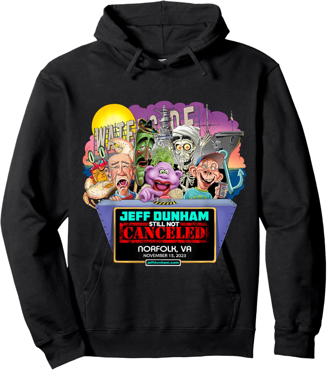 Jeff Dunham Norfolk, VA (2023) Hoodie - Hoodie | Black