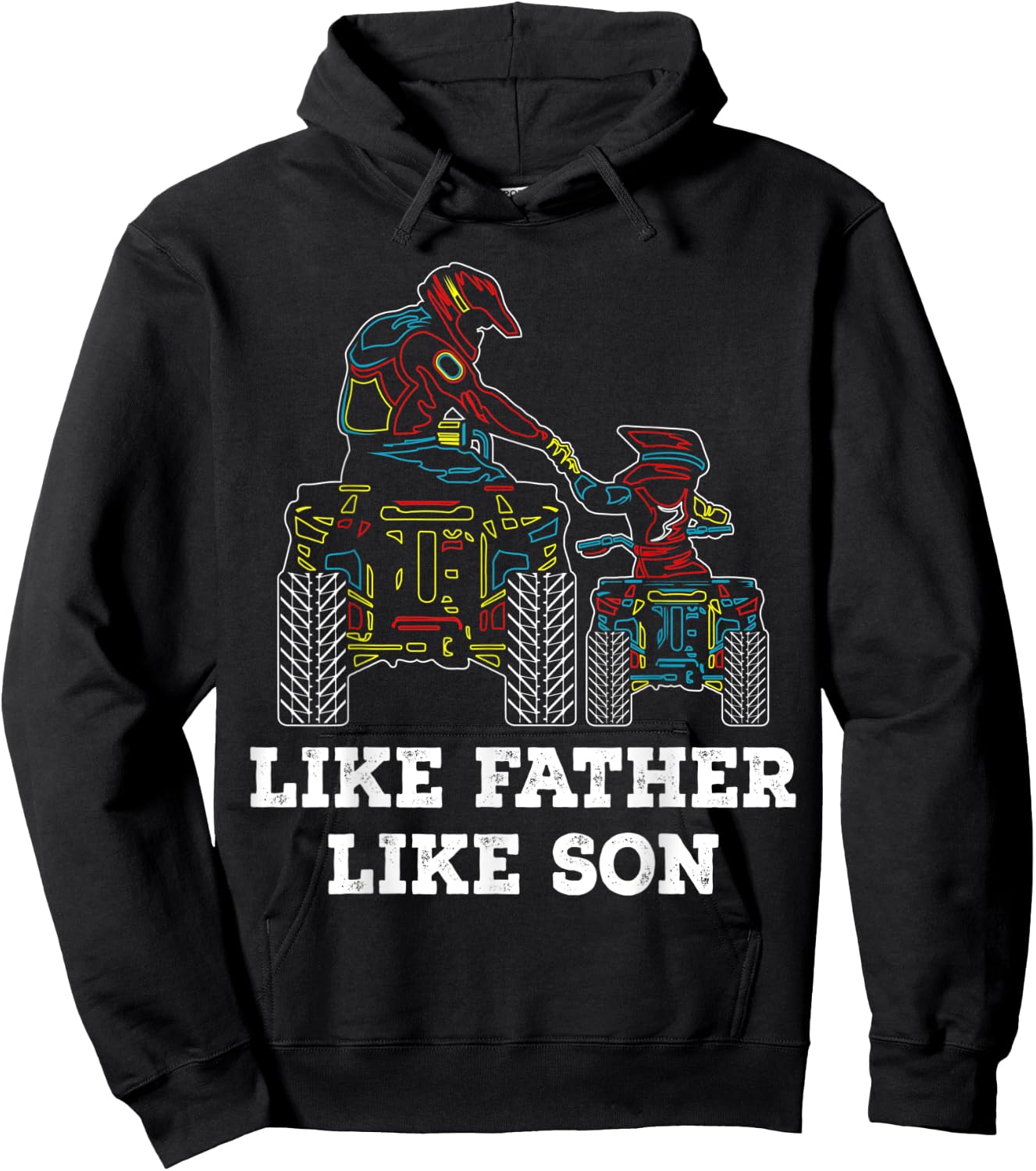 Quad Bike - Like Father Like Son ATV Four Wheeler Gift Hoodie - Hoodie | Black