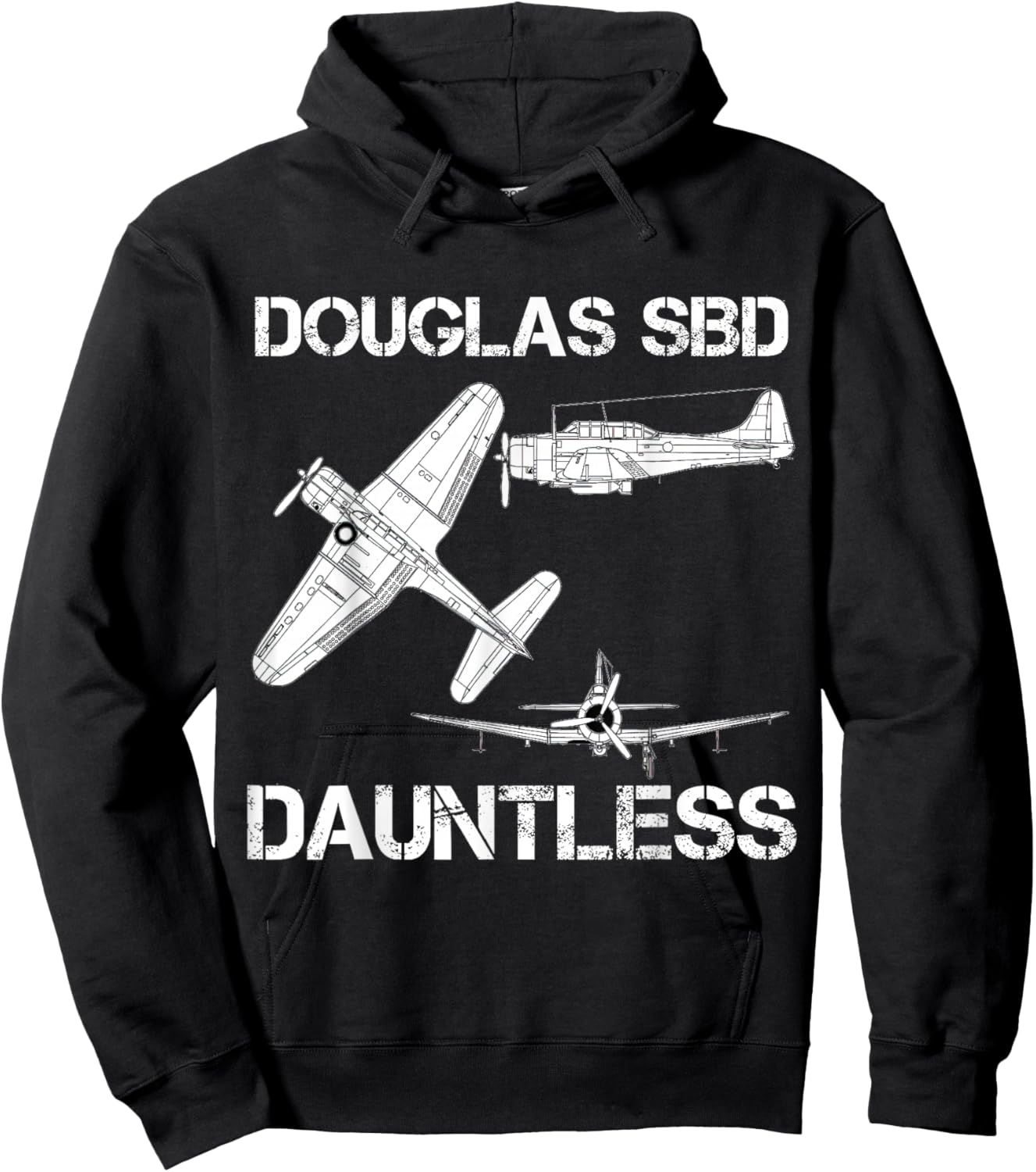 Douglas SBD Dauntless Naval Bomber Aircraft WW2 Airplane Hoodie - Hoodie | Black