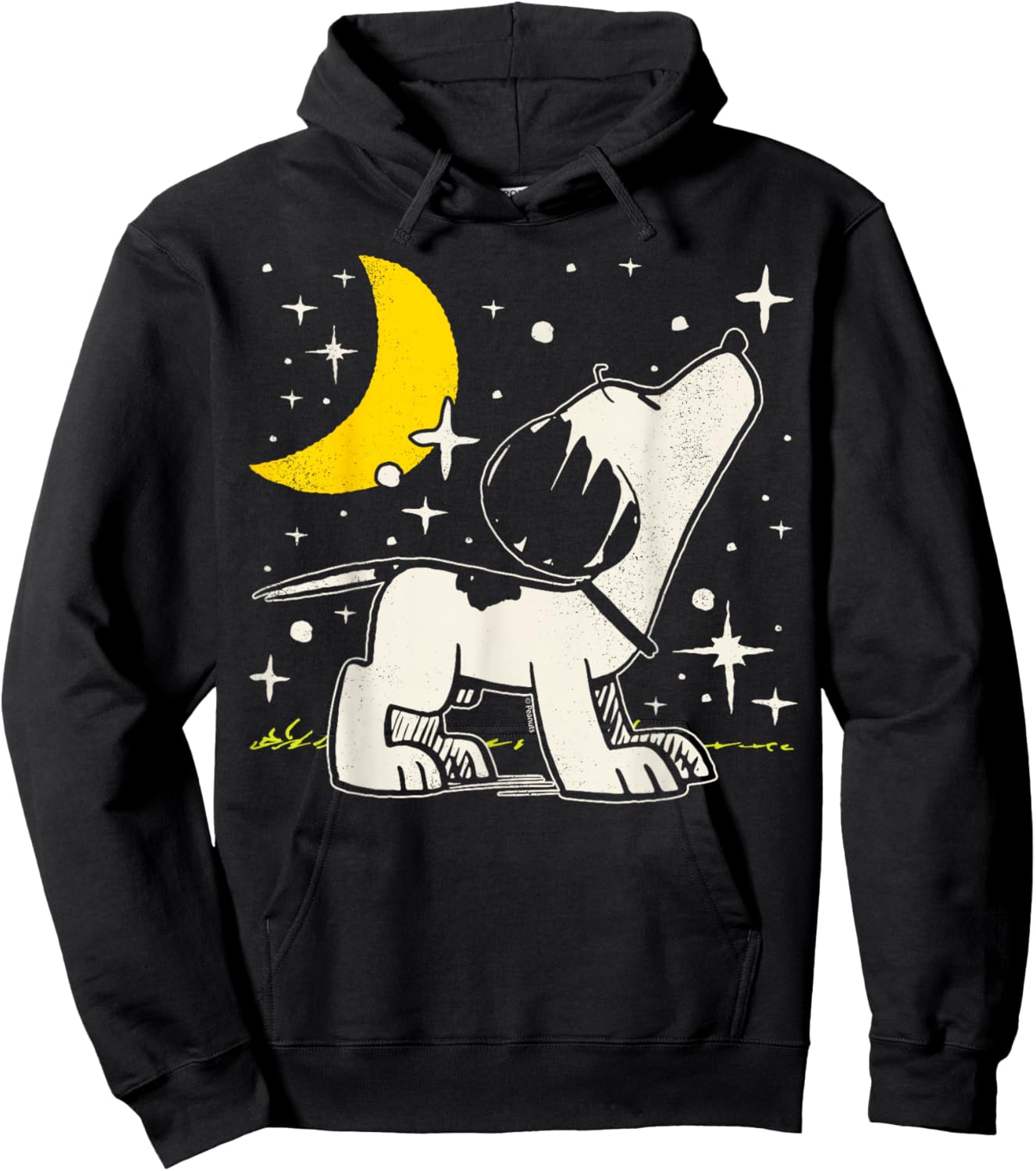 Peanuts - Snoopy 1950's Celestial Moon And Stars Hoodie - Hoodie | Black