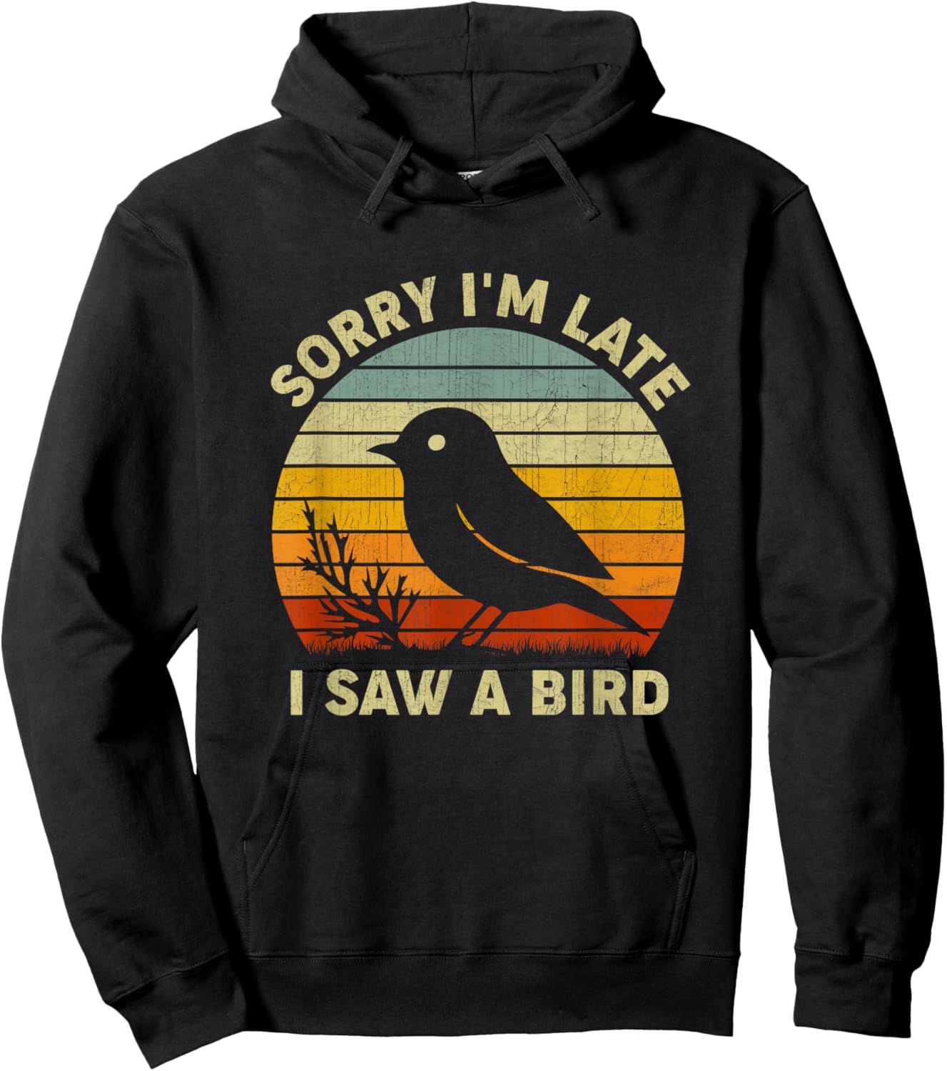 Bird Lover Men Women Boys Girls Sorry I'm Late I Saw A Bird Hoodie - Hoodie | Black
