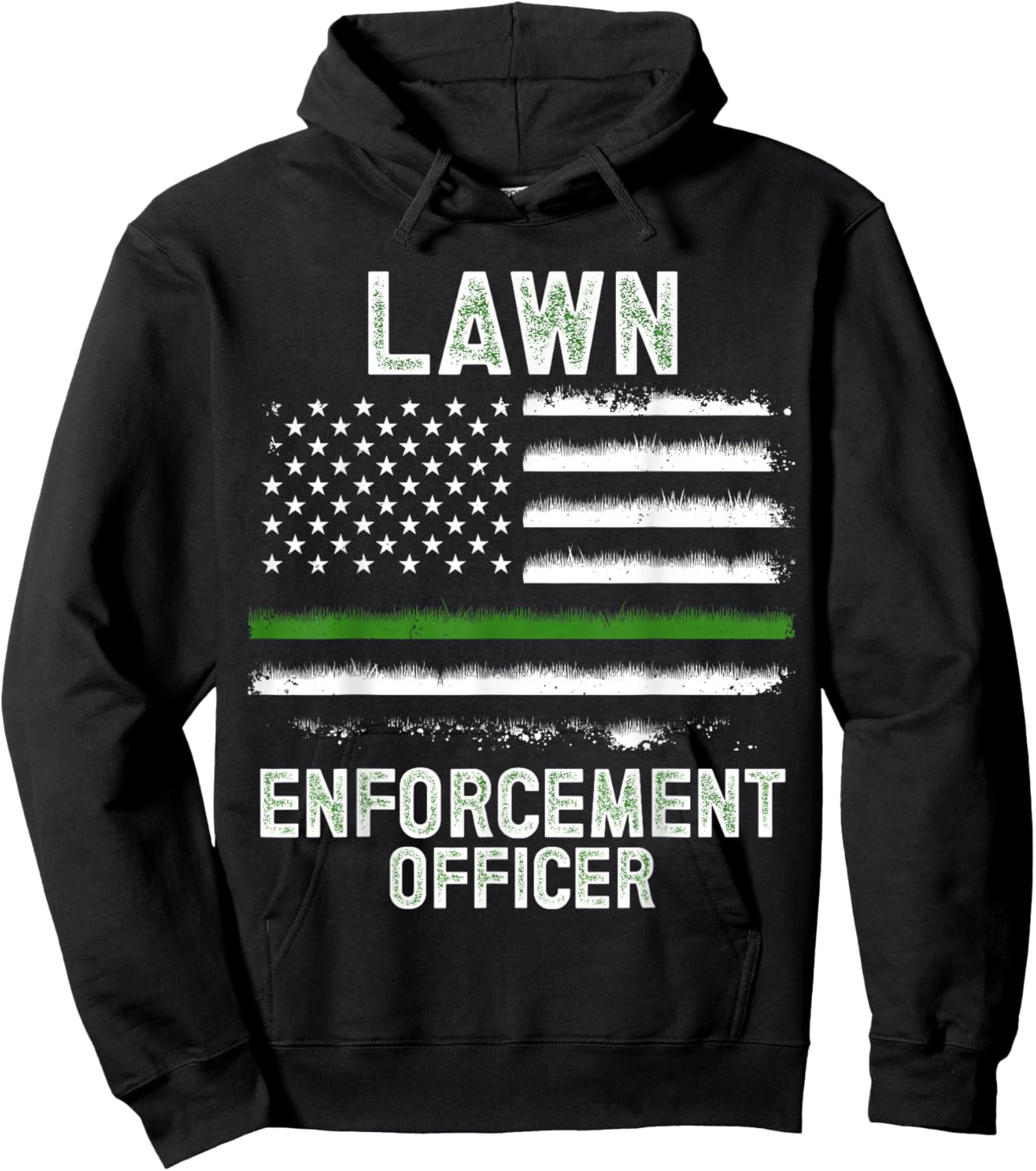 Gardening Lawn Mower American Flag Lawn Enforcement Officer Hoodie - Hoodie | Black