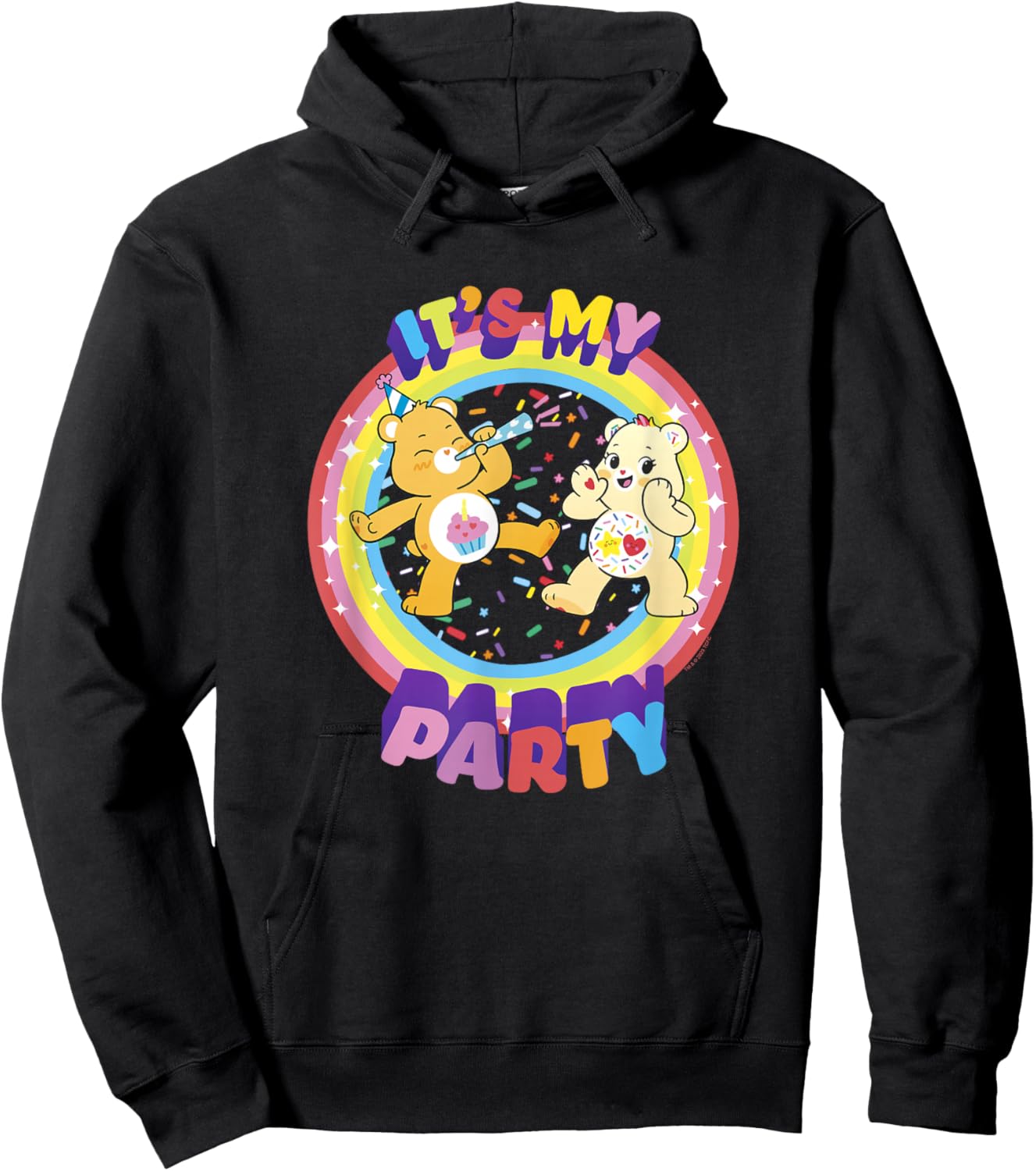 Care Bears Birthday It's My Party Retro Birthday Bear Logo Hoodie - Hoodie | Black