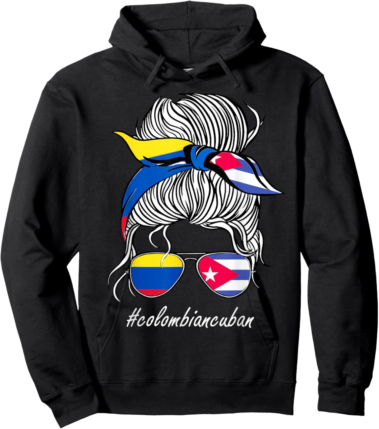 Cuba Women Colombia Flag Roots Country Girl Cuba Flag Hoodie - Hoodie | Black
