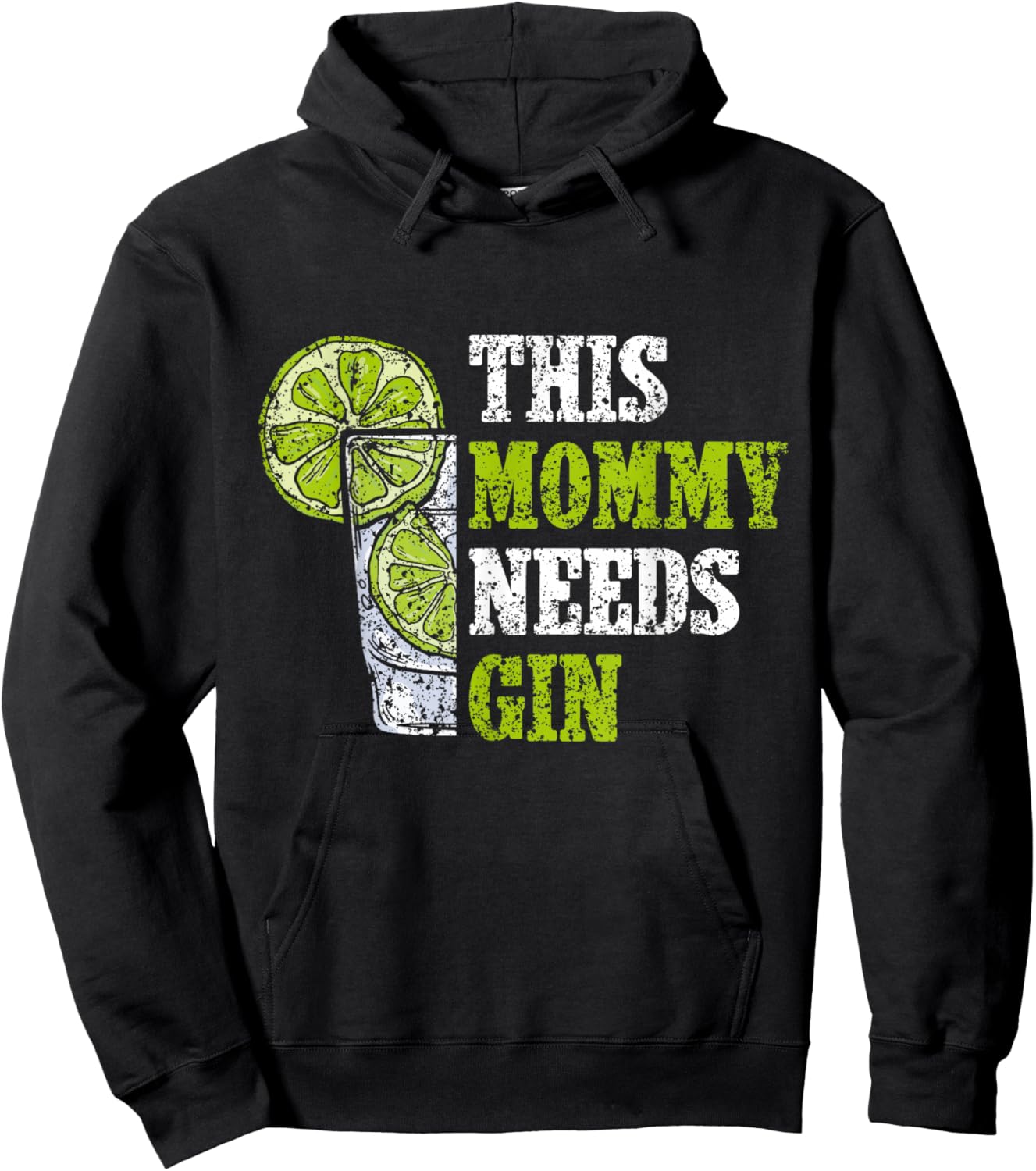 Diese Mami Needs Gin Drinking Drinking Gins Lovers Gin Hoodie - Hoodie | Black