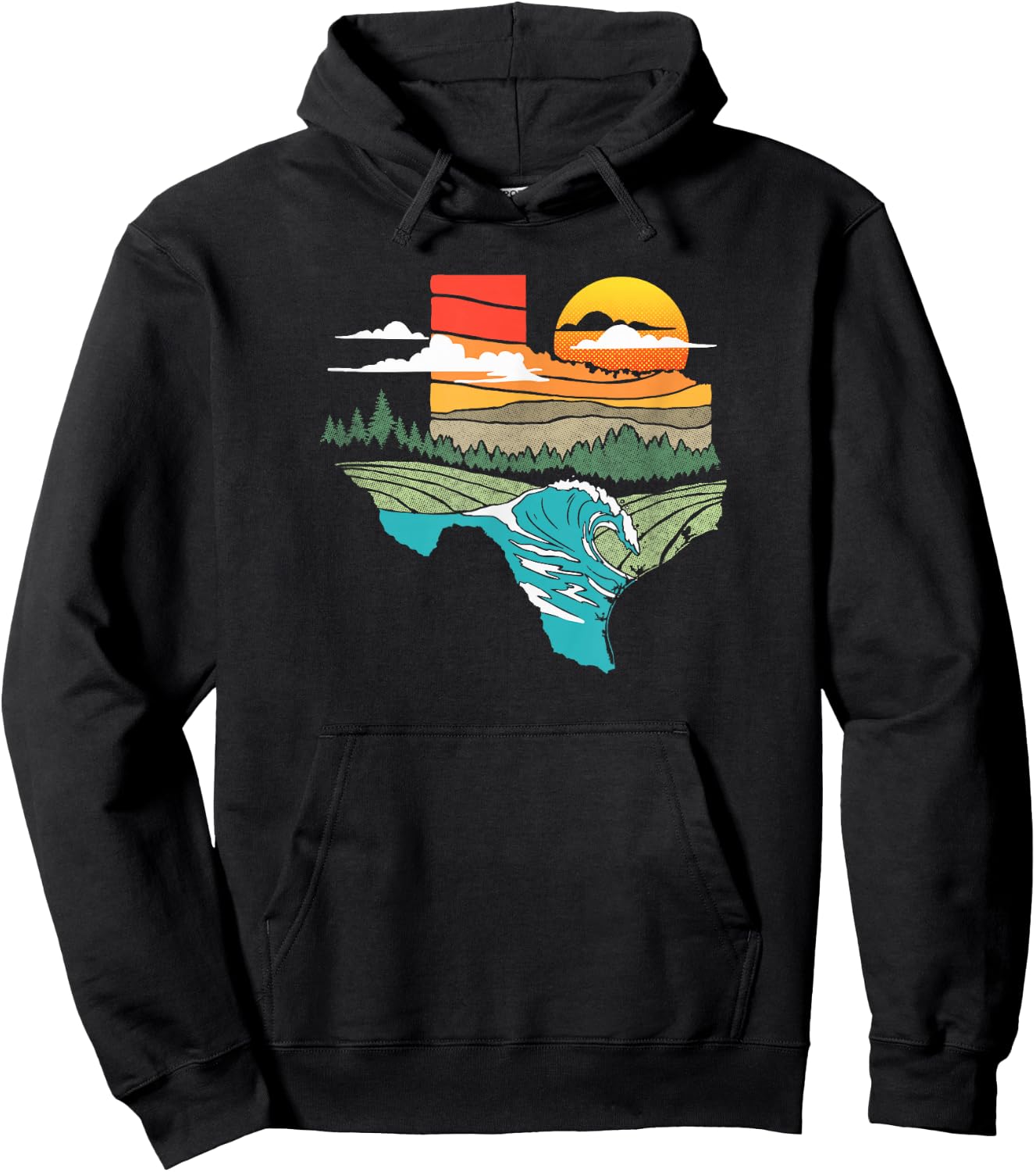 Texas Great Outdoors Nature Art Graphic Hoodie - Hoodie | Black