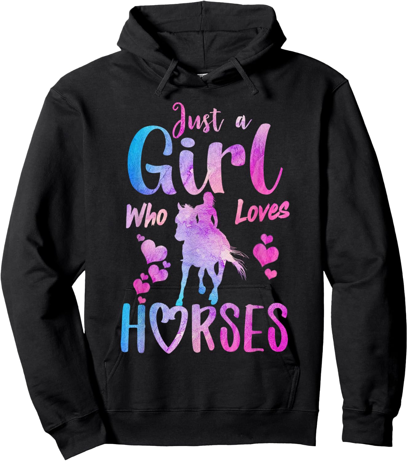 Just A Girl Who Loves Horses Riding Cute Horse Girls Women Hoodie - Hoodie | Black