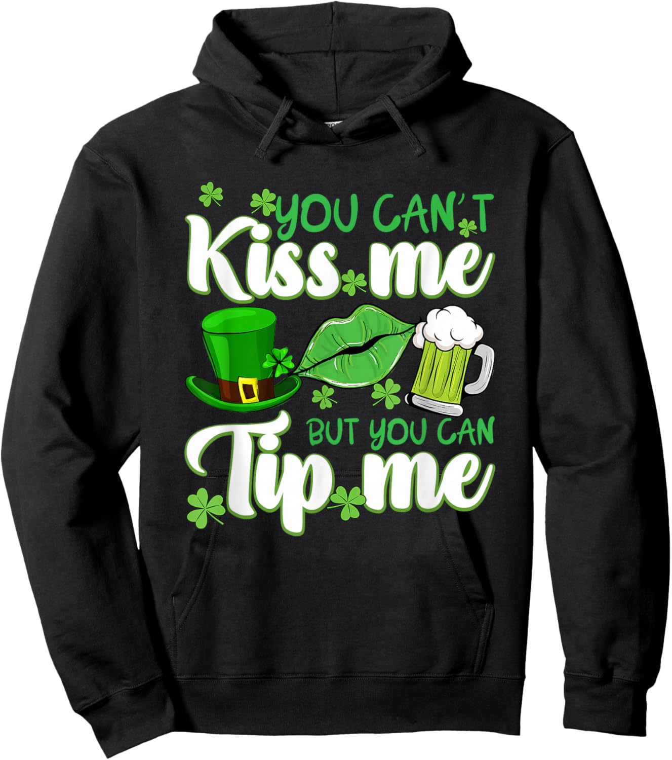 St Patrick's Day Irish Shamrock Clover Waitress Waiter Hoodie - Hoodie | Black