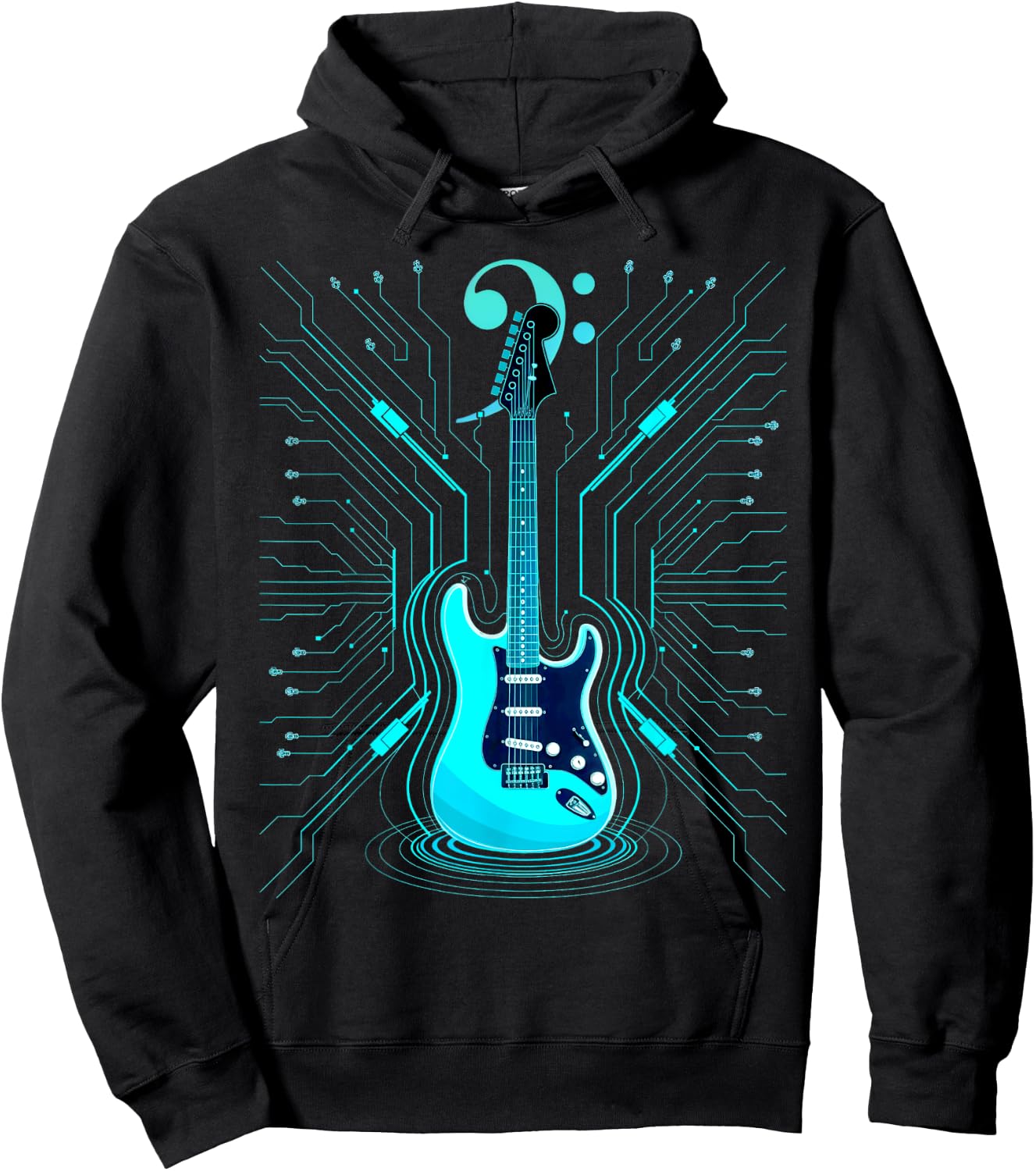 Bass with Clef for Bassists & Bass Player Hoodie - Hoodie | Black