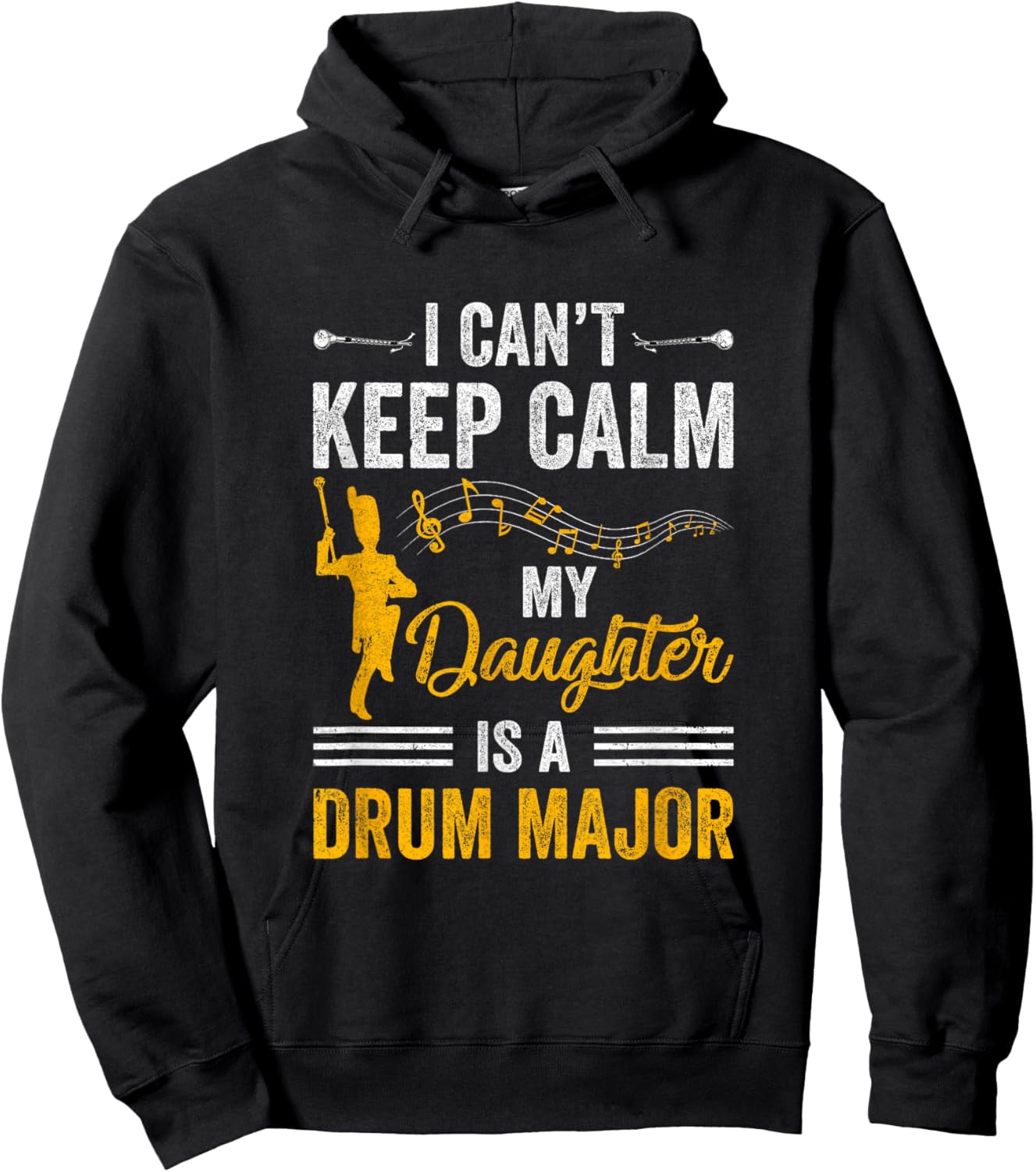 Daughter Drum Major Mom Dad Funny Keep Calm Marching Band Hoodie - Hoodie | Black