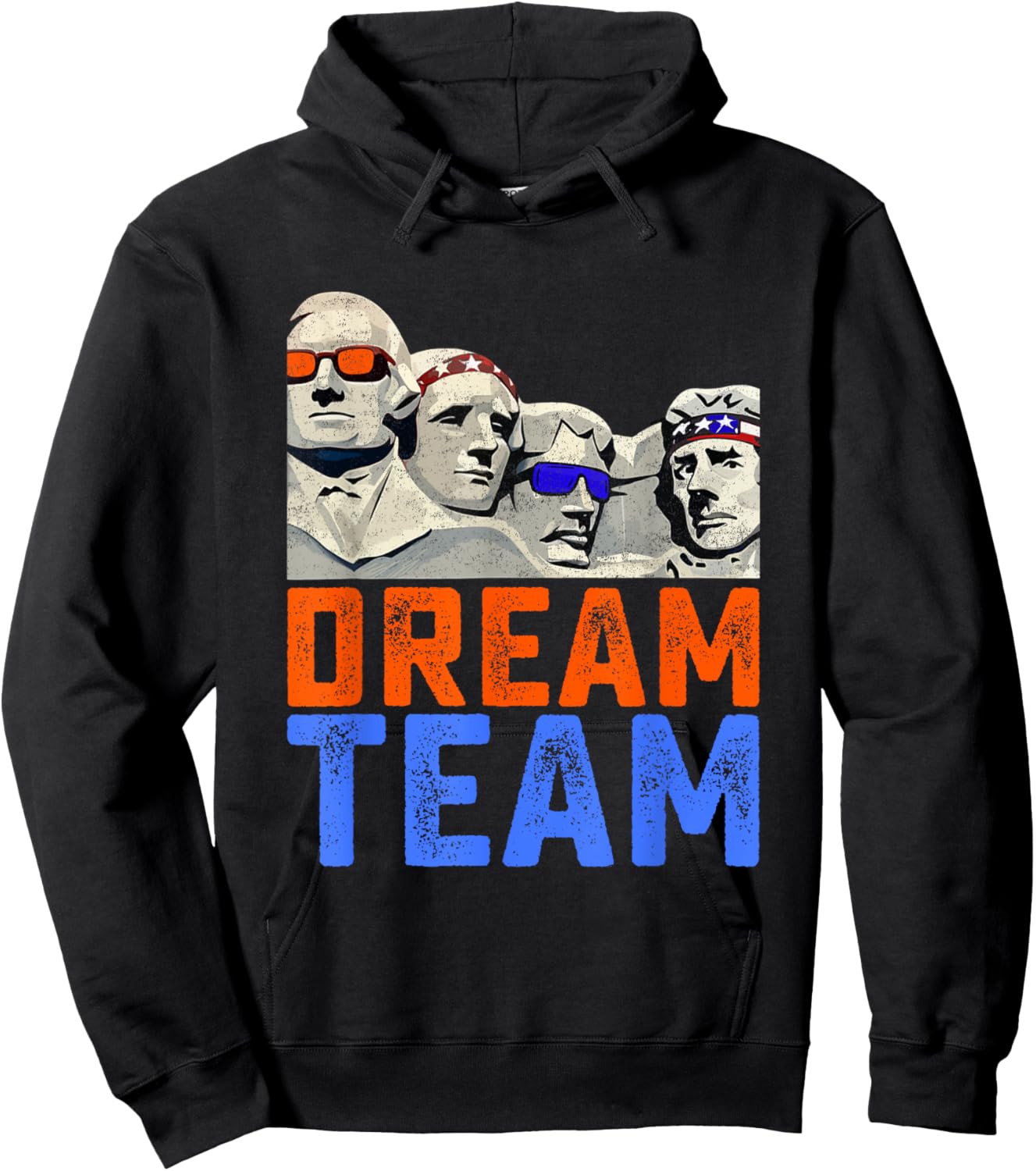 Funny 4th of July Dream Team Presidents Mount Rushmore Men Hoodie - Hoodie | Black