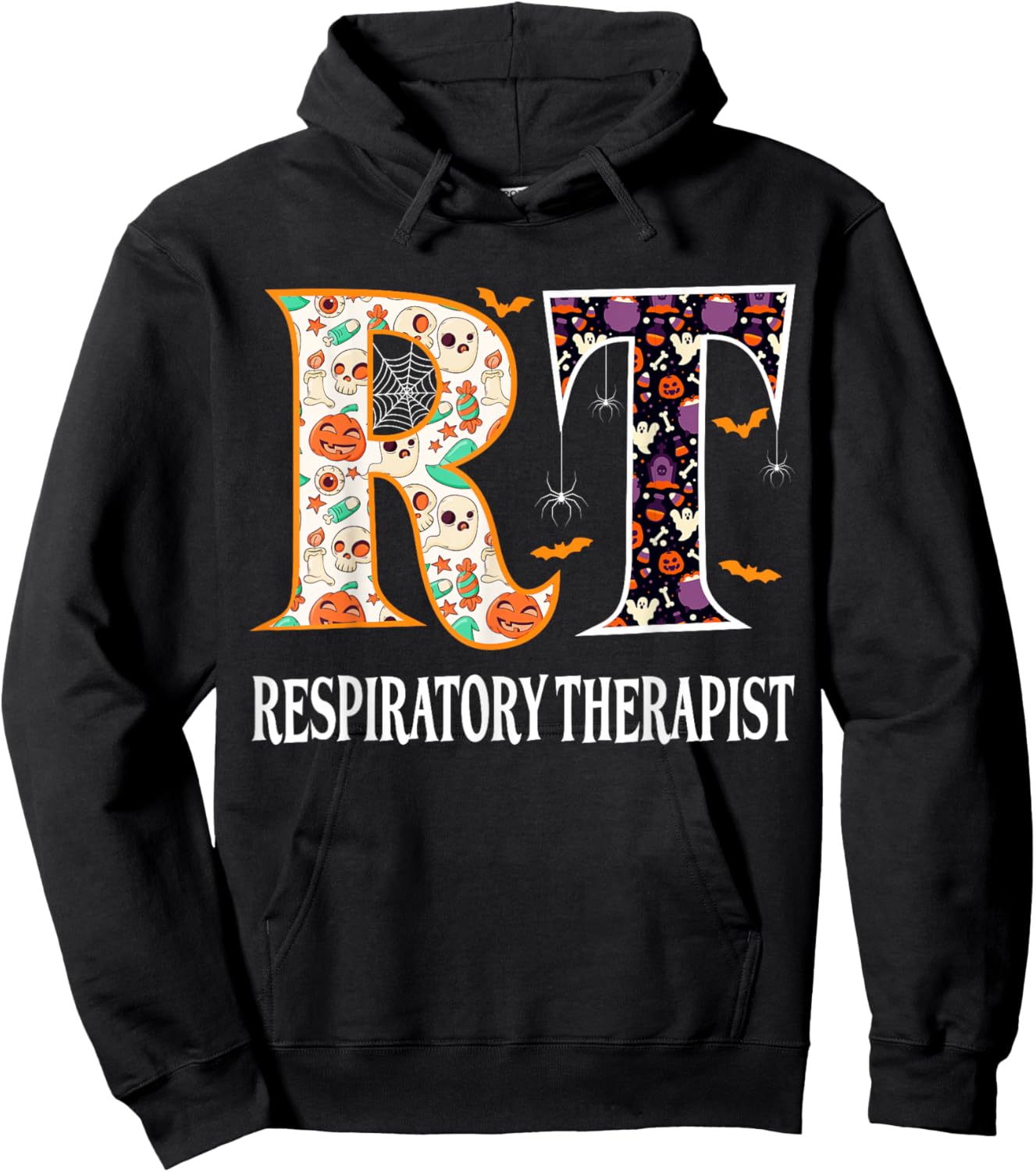 RT Halloween Respiratory Therapist Halloween RT Nurse Hoodie - Hoodie | Black