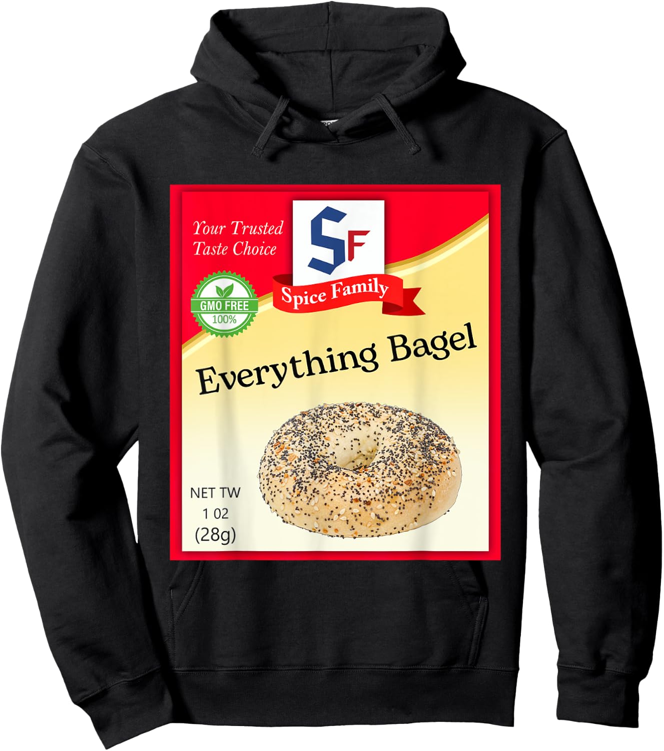 Everything Bagel Condiment Costume Holiday Spice Costumes Hoodie - Hoodie | Black