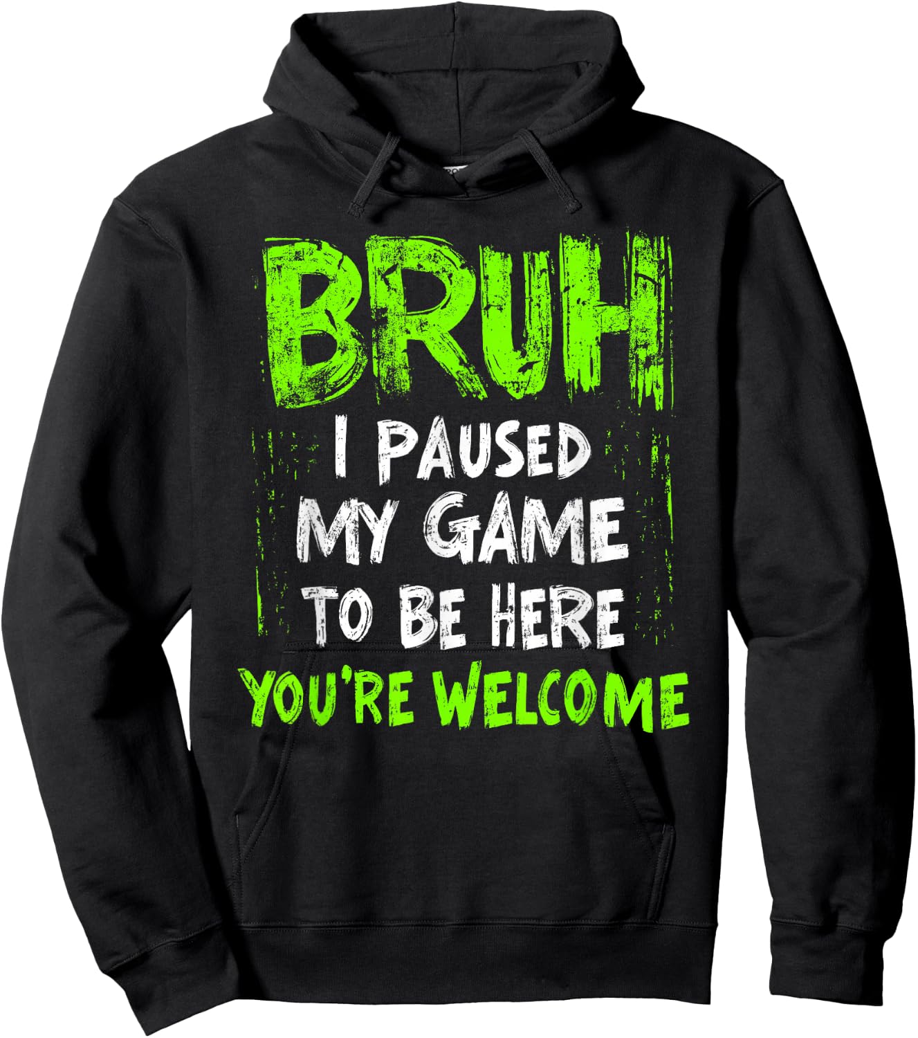 Funny Video Gamer Bruh I Paused My Game Teen Boys Gaming Hoodie - Hoodie | Black