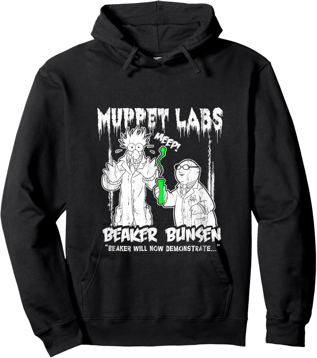Disney The Muppets Beaker & Bunsen Vintage Muppet Labs Hoodie - Hoodie | Black