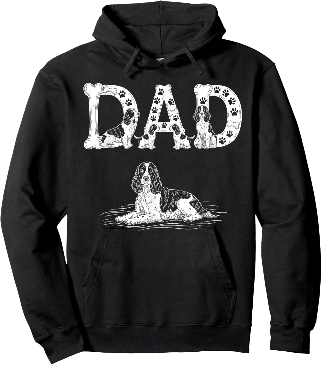 English Springer Spaniel Dad Father Father's Day Hoodie - Hoodie | Black