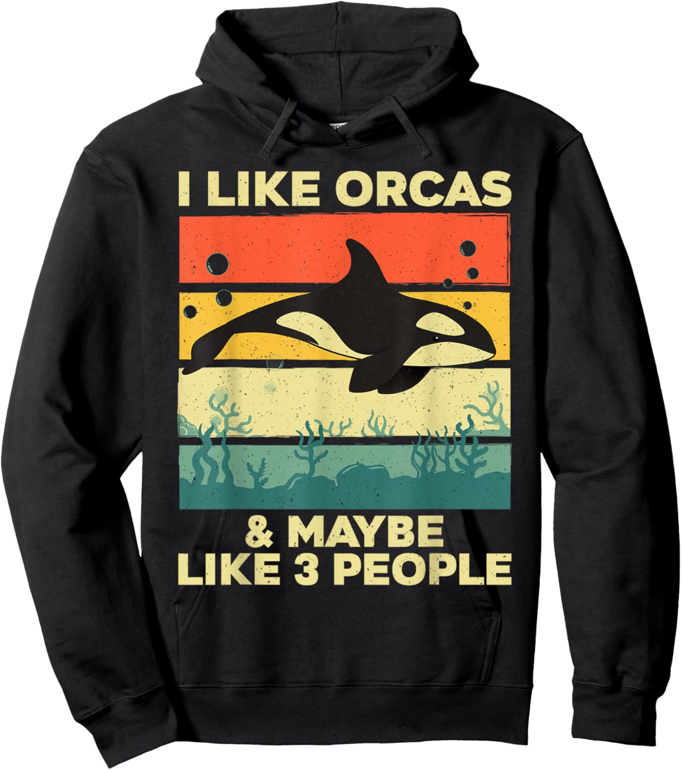 Cool Orca Design Women Kids Killer Whale Ocean Orca Hoodie - Hoodie | Black