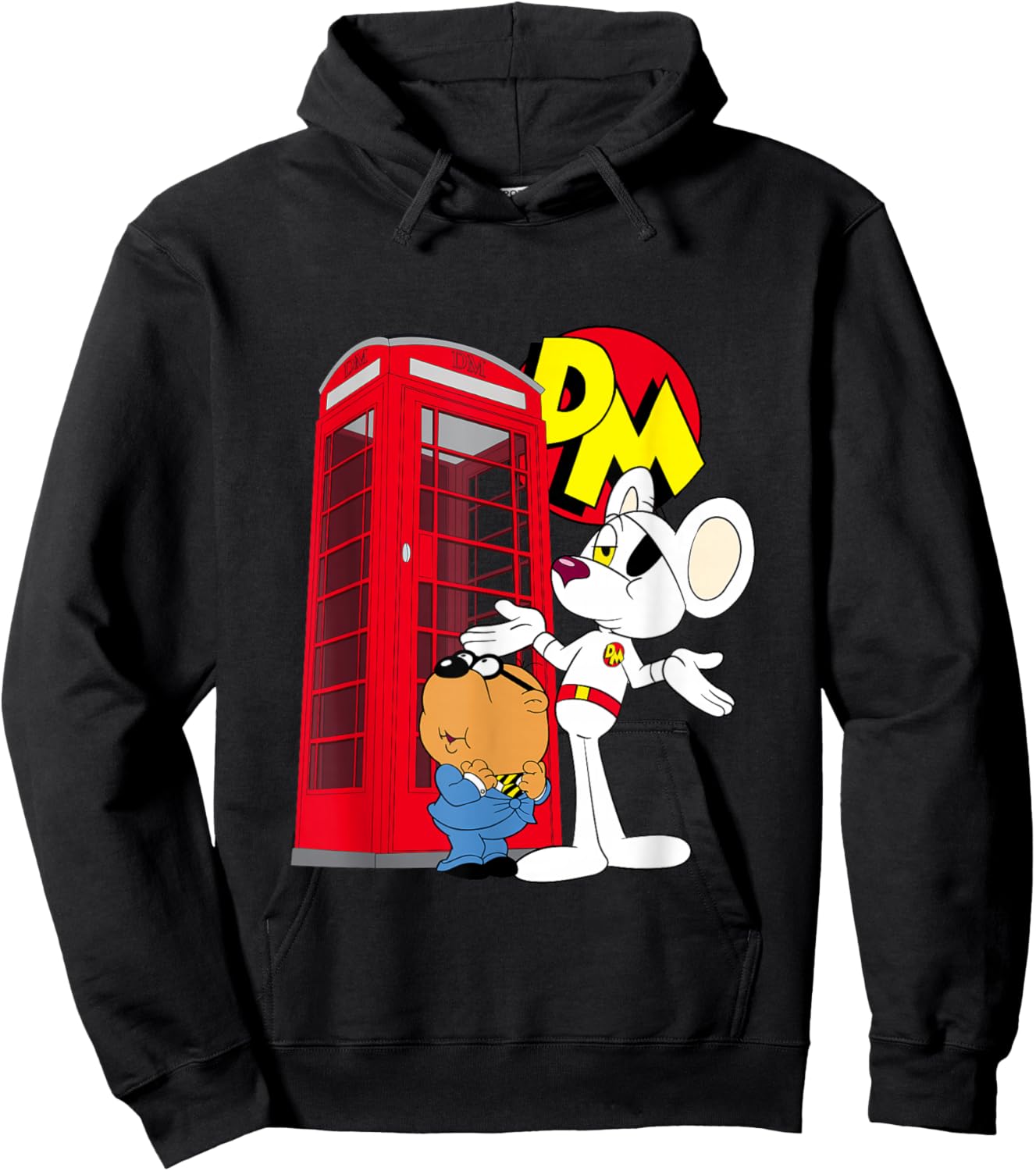 Danger Mouse Red Telephone Box Hoodie - Hoodie | Black