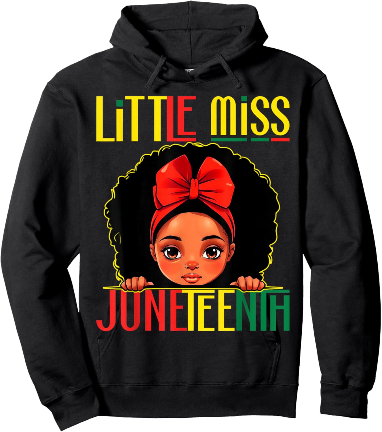Kids Little Miss Juneteenth Girl Toddler Black History Girls Hoodie - Hoodie | Black