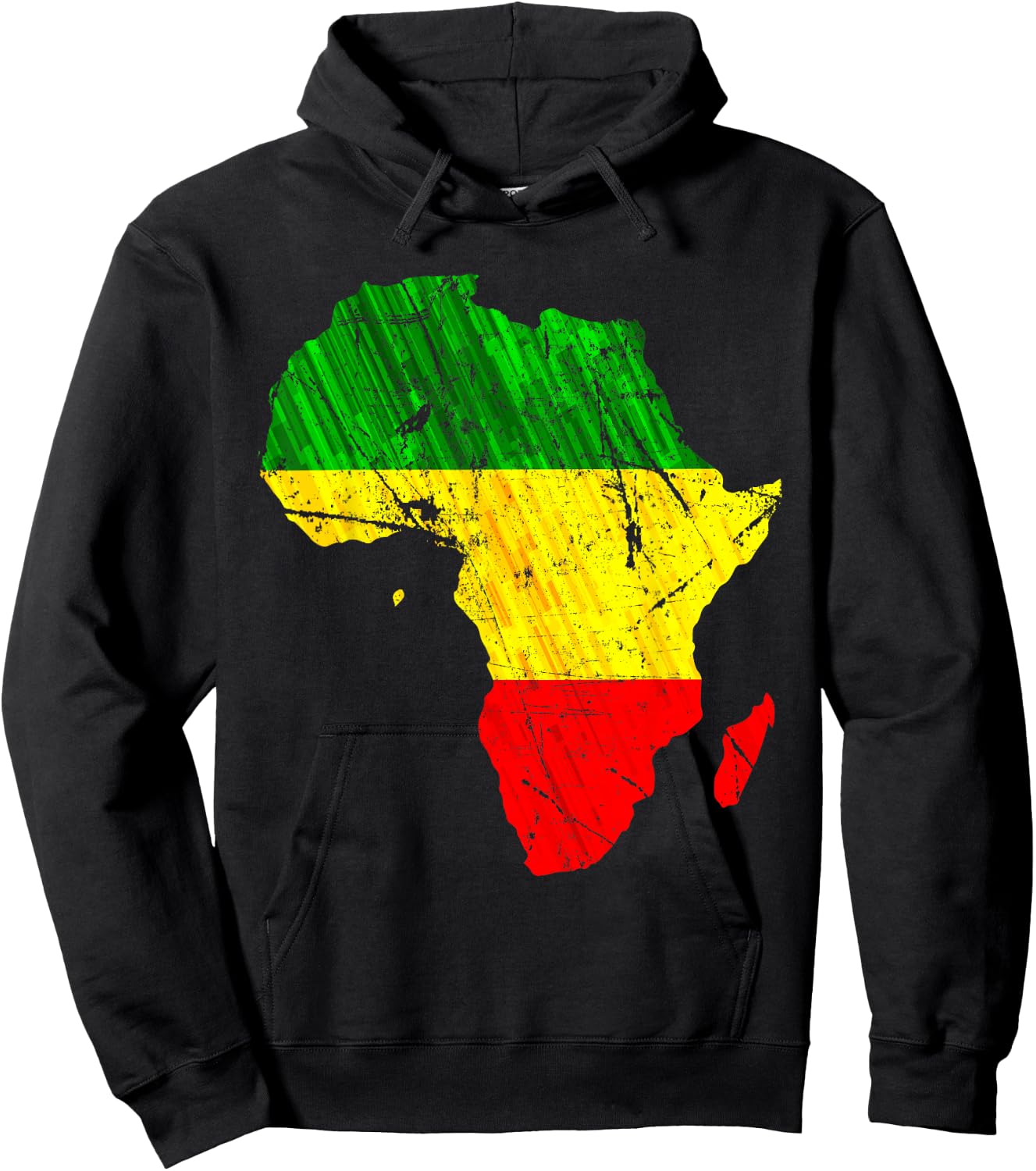 Africa Map Reggae Rasta Green Yellow Red Africa Pride Hoodie - Hoodie | Black