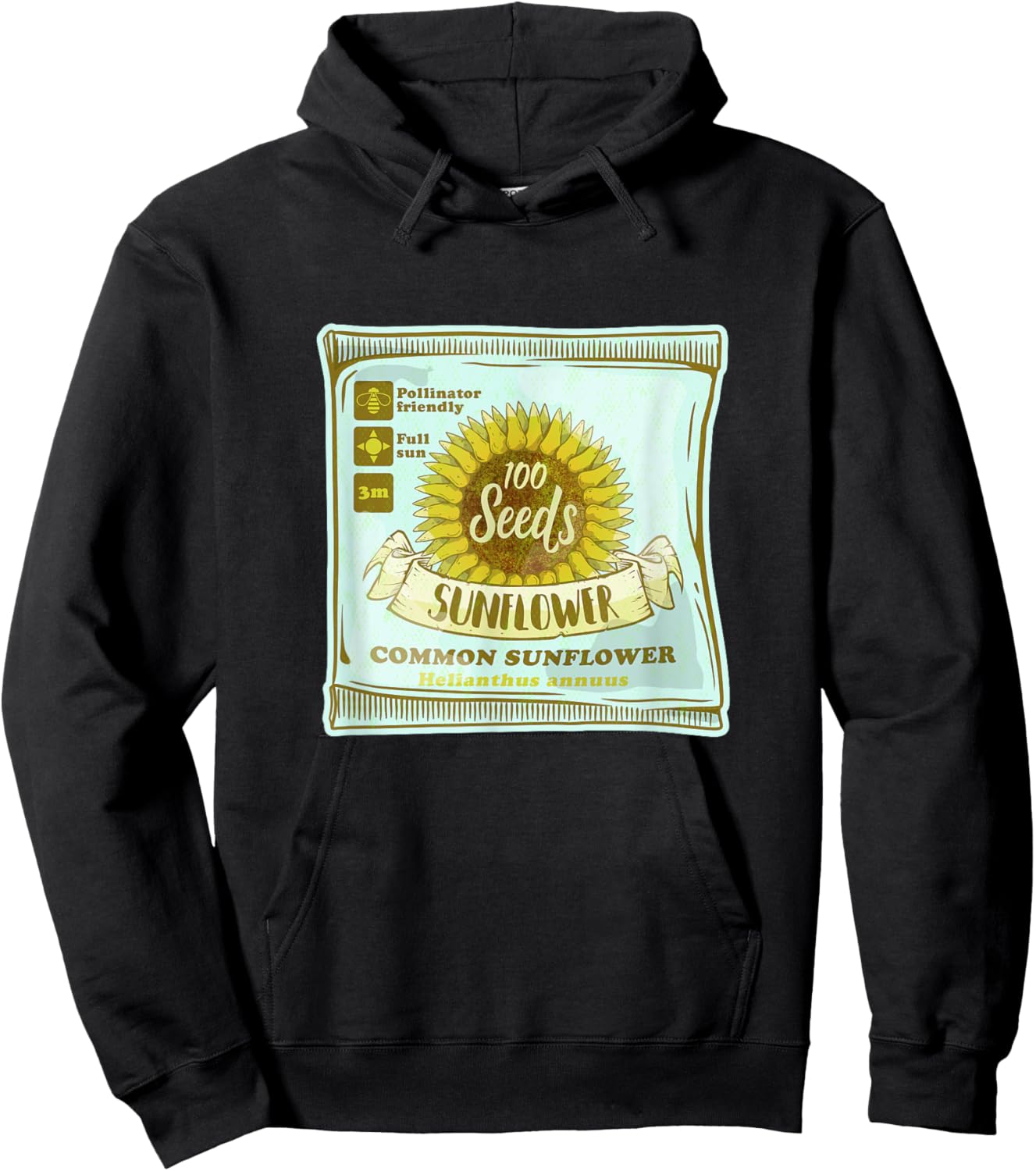 Sunflower seeds packet growing plants Hoodie - Hoodie | Black
