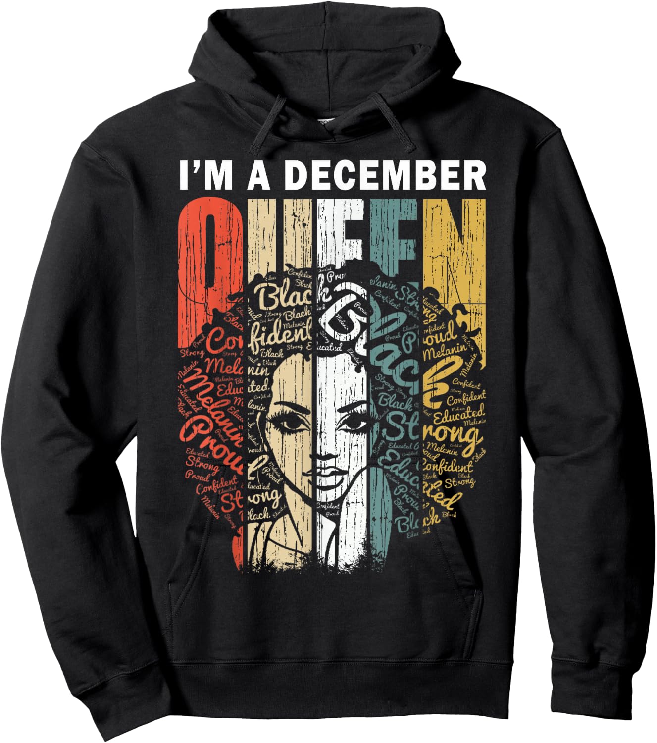 December Queen Woman Educated Black Birthday Girl Hoodie - Hoodie | Black