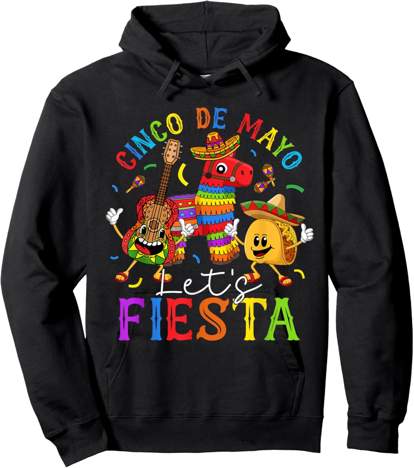 Cinco De Mayo Mexican Let's Fiesta Happy 5 De Mayo Hoodie - Hoodie | Black